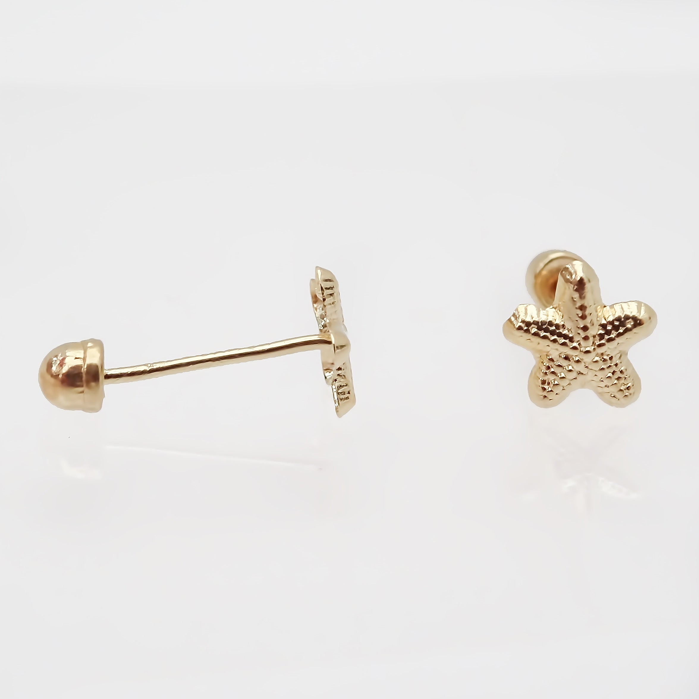 Amor Eterno - Broqueles Estrella Mar Mini / Aretes / Oro 10k