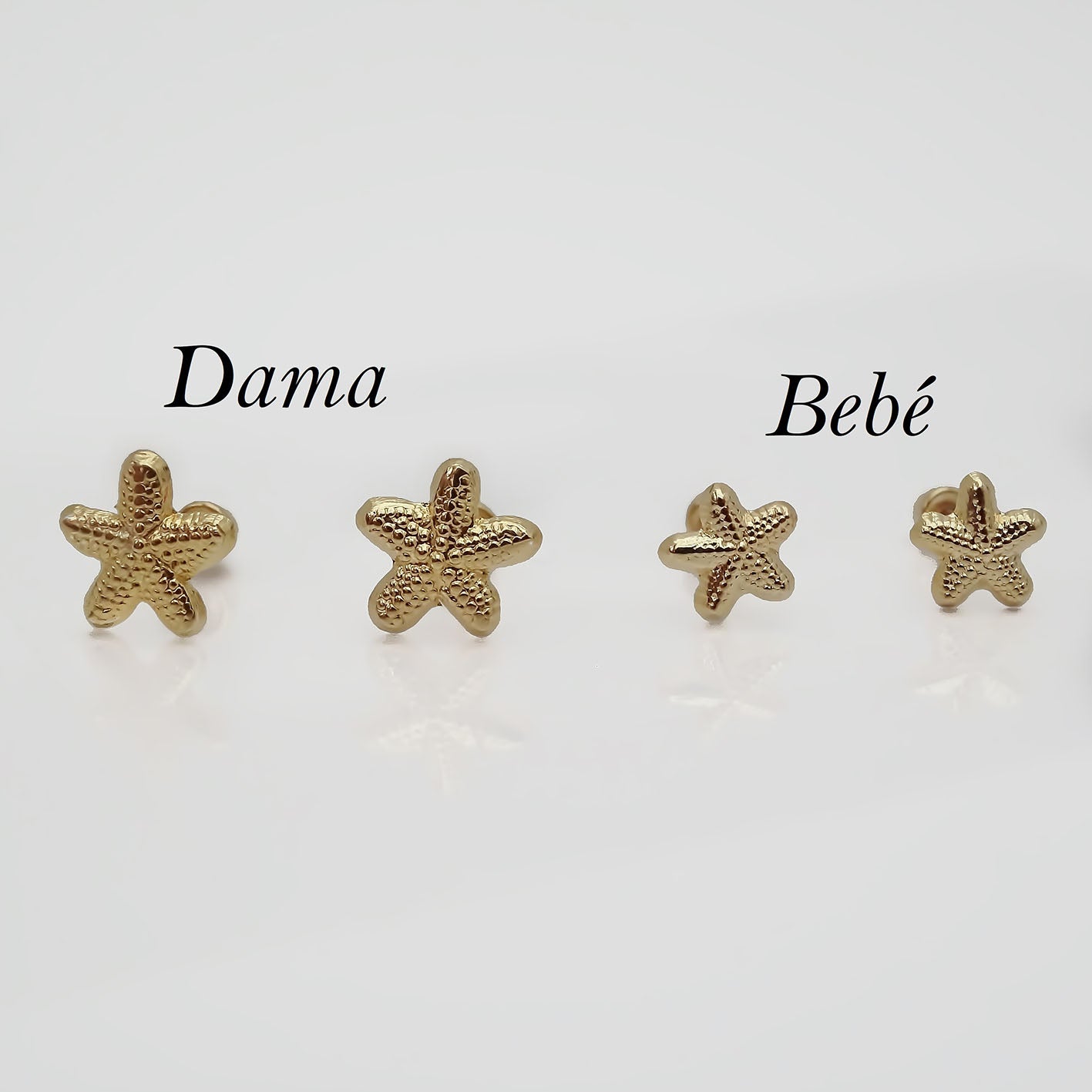 Amor Eterno - Broqueles Estrella Mar Mini / Aretes / Oro 10k