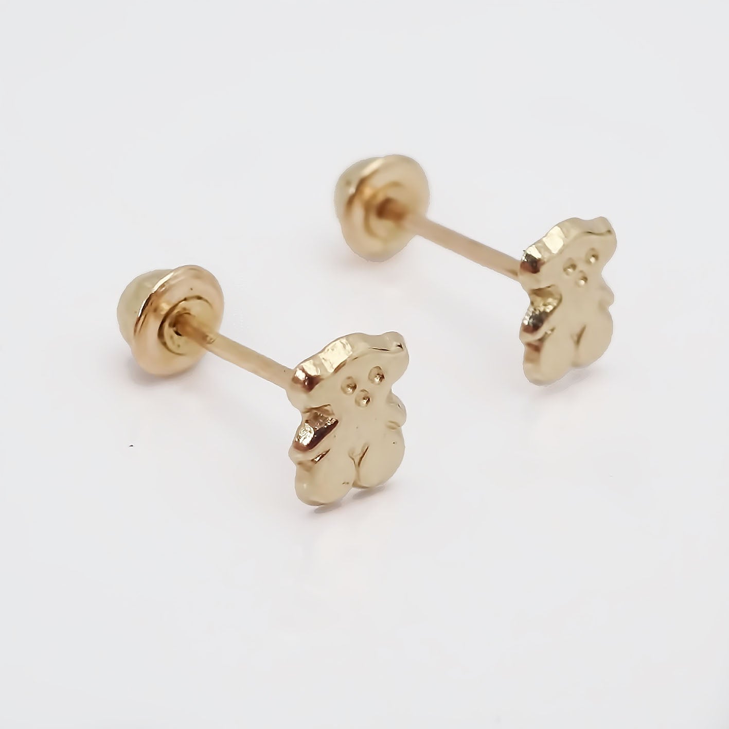 Amor Eterno - Broqueles / Aretes Osito Mini Bebé / Oro 10k