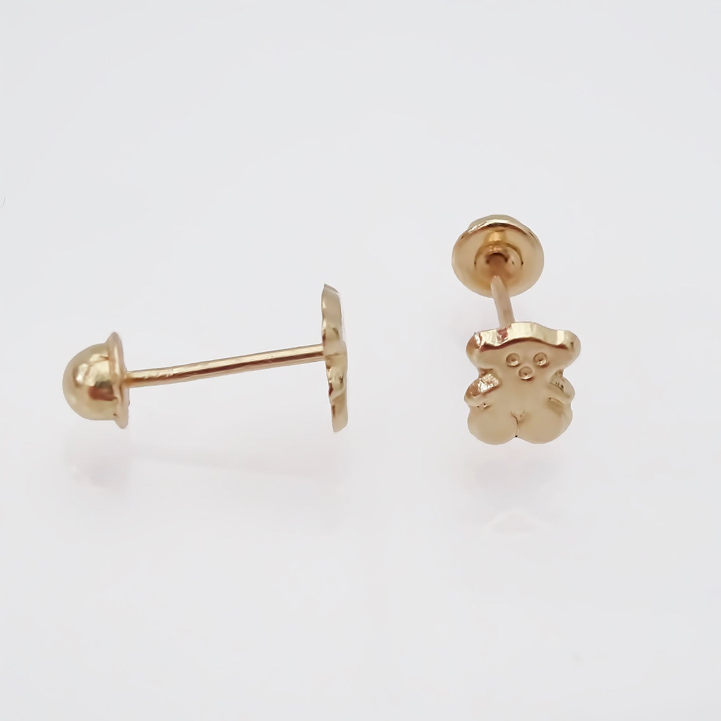 Amor Eterno - Broqueles / Aretes Osito Mini Bebé / Oro 10k