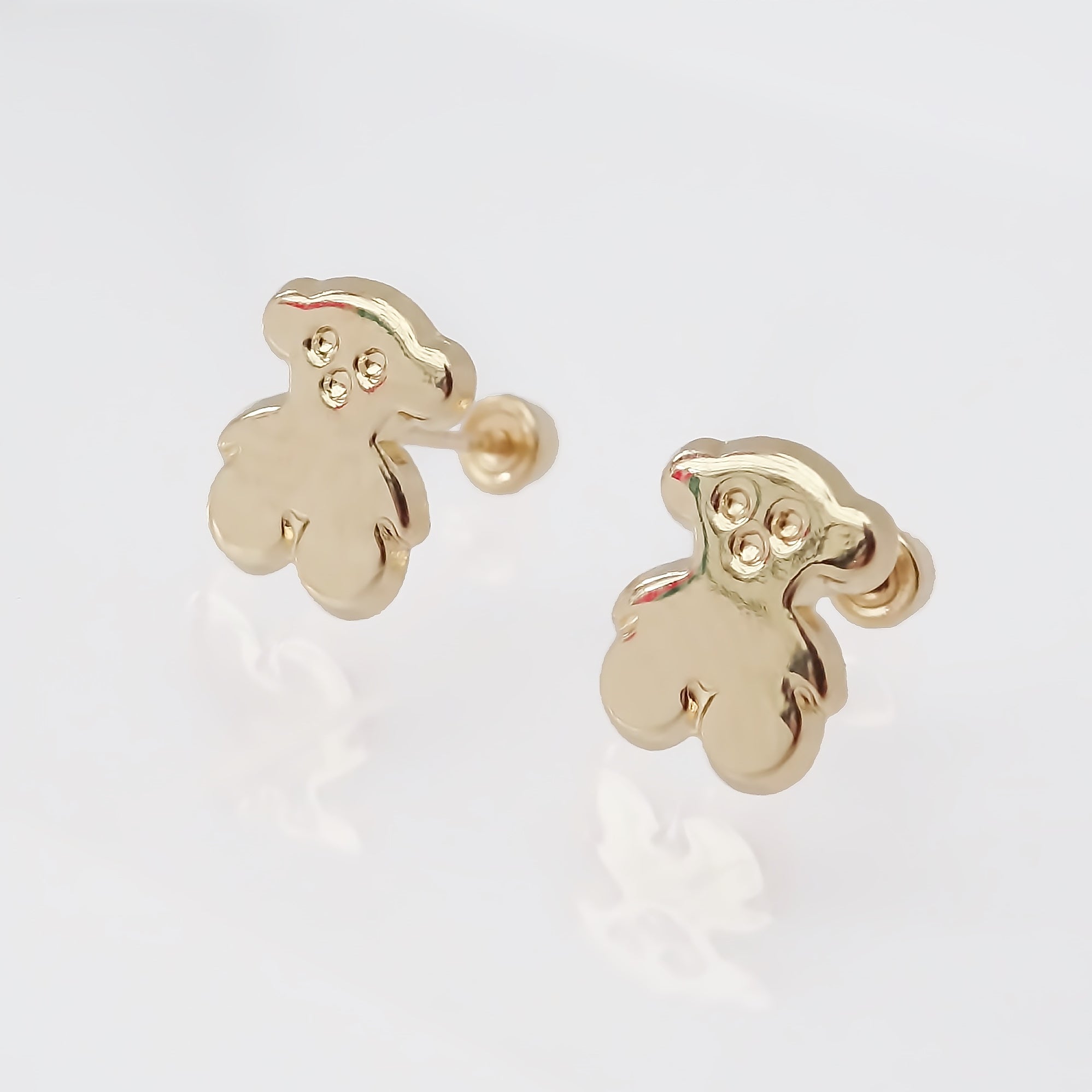 Amor Eterno - Broqueles / Aretes Osito Grande / Oro 10k
