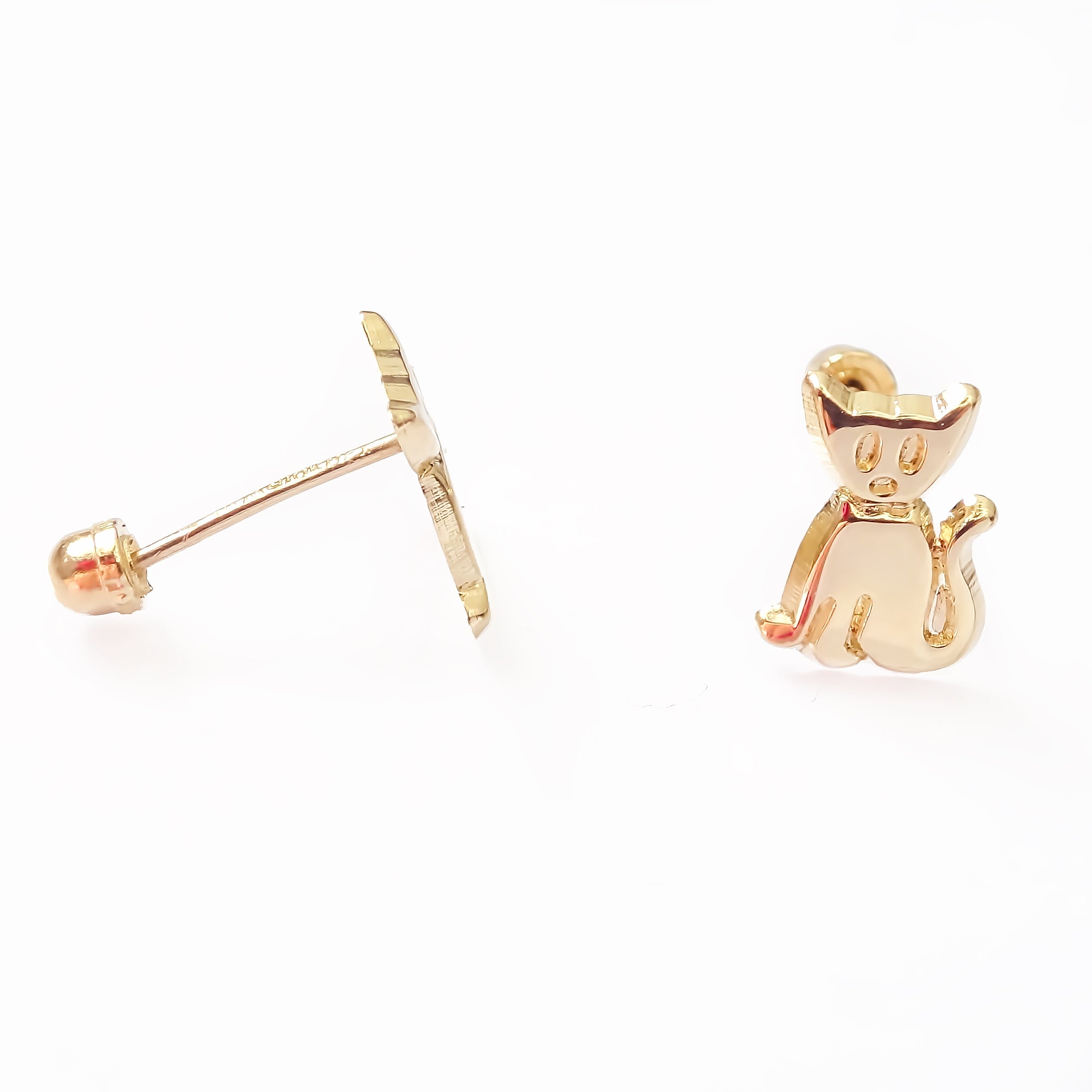 Amor Eterno - Broqueles / Aretes Gato Gatito / Oro 10k