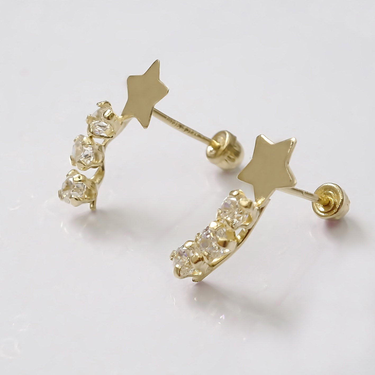 Amor Eterno - Lambada Estrella Fugaz / Aretes / Oro 10k