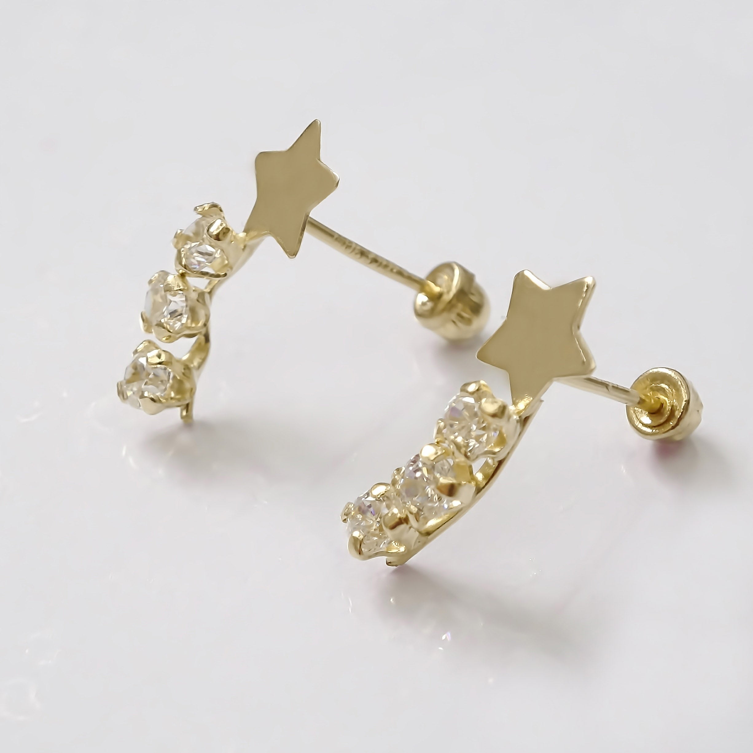 Amor Eterno - Lambada Estrella Fugaz / Aretes / Oro 10k