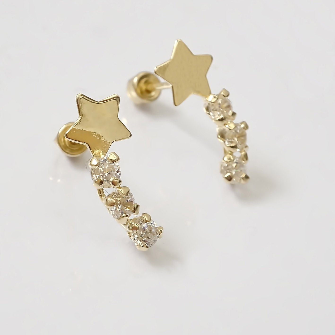 Amor Eterno - Lambada Estrella Fugaz / Aretes / Oro 10k