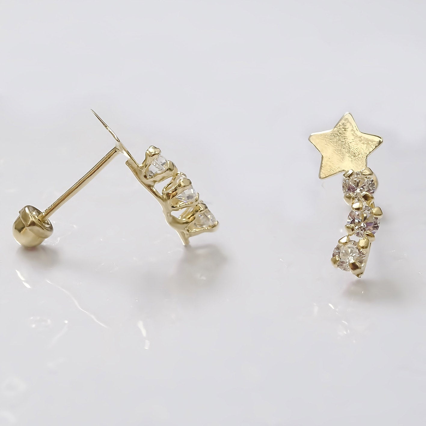 Amor Eterno - Lambada Estrella Fugaz / Aretes / Oro 10k