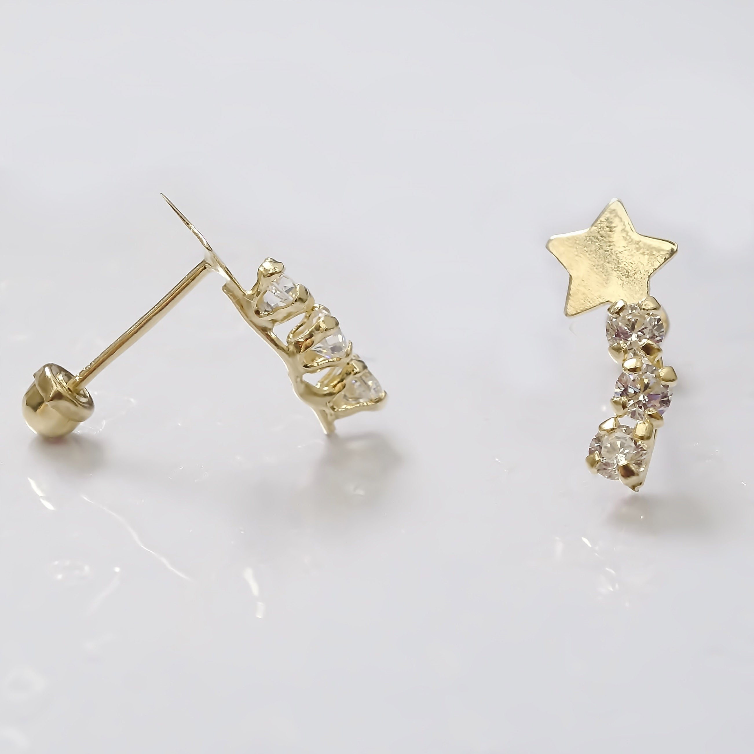 Amor Eterno - Lambada Estrella Fugaz / Aretes / Oro 10k