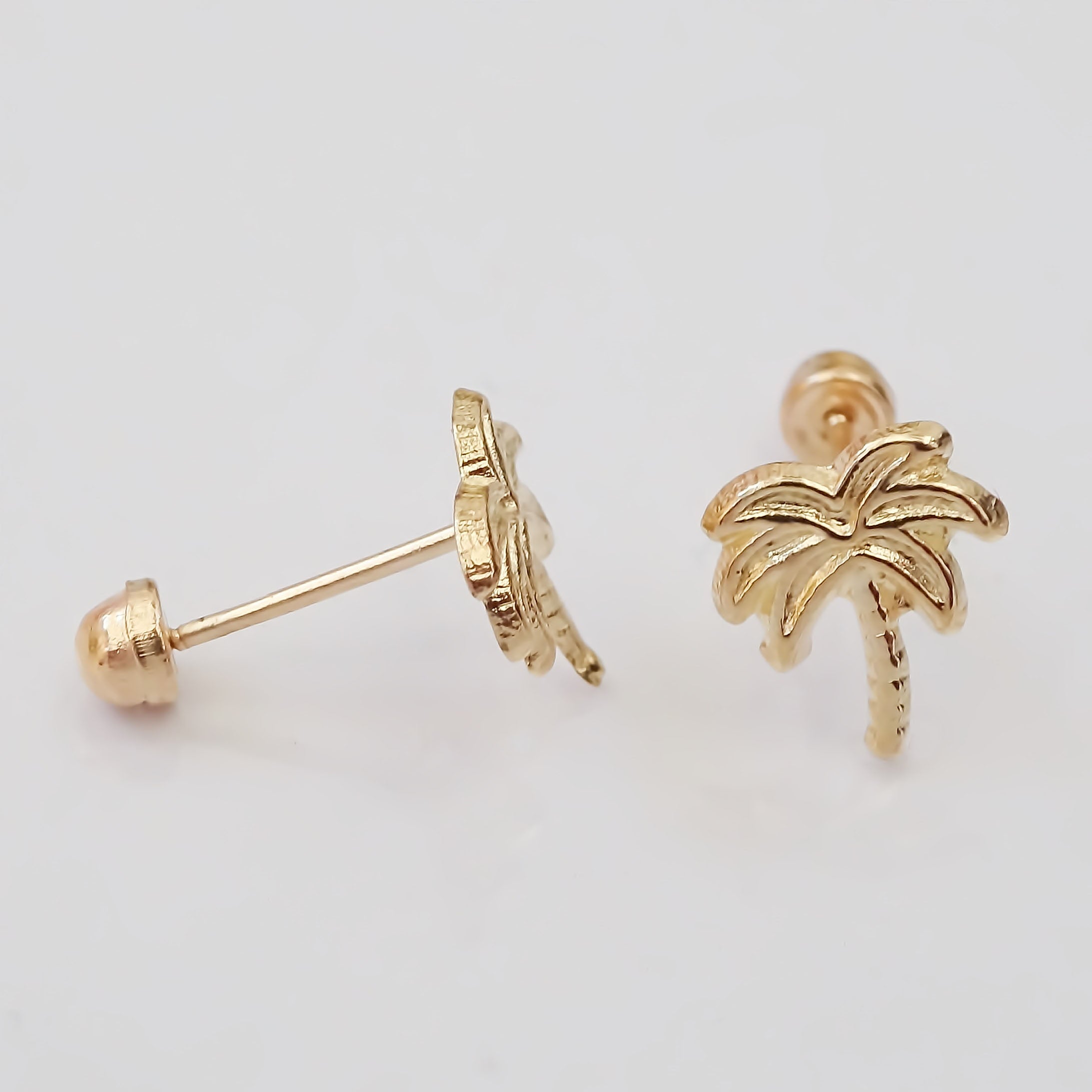 Amor Eterno - Broqueles Palmera / Aretes / Oro Sólido 10k