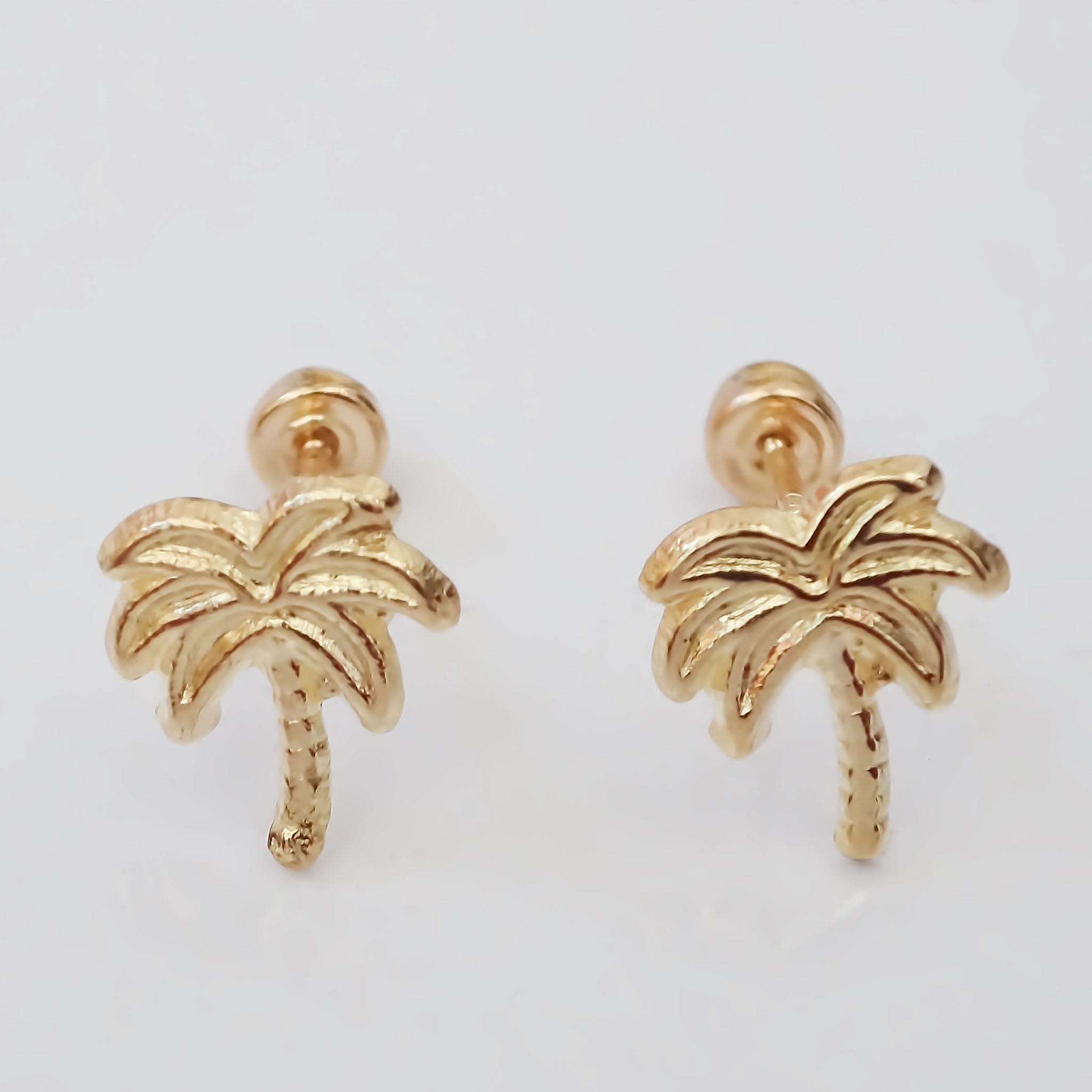 Amor Eterno - Broqueles Palmera / Aretes / Oro Sólido 10k