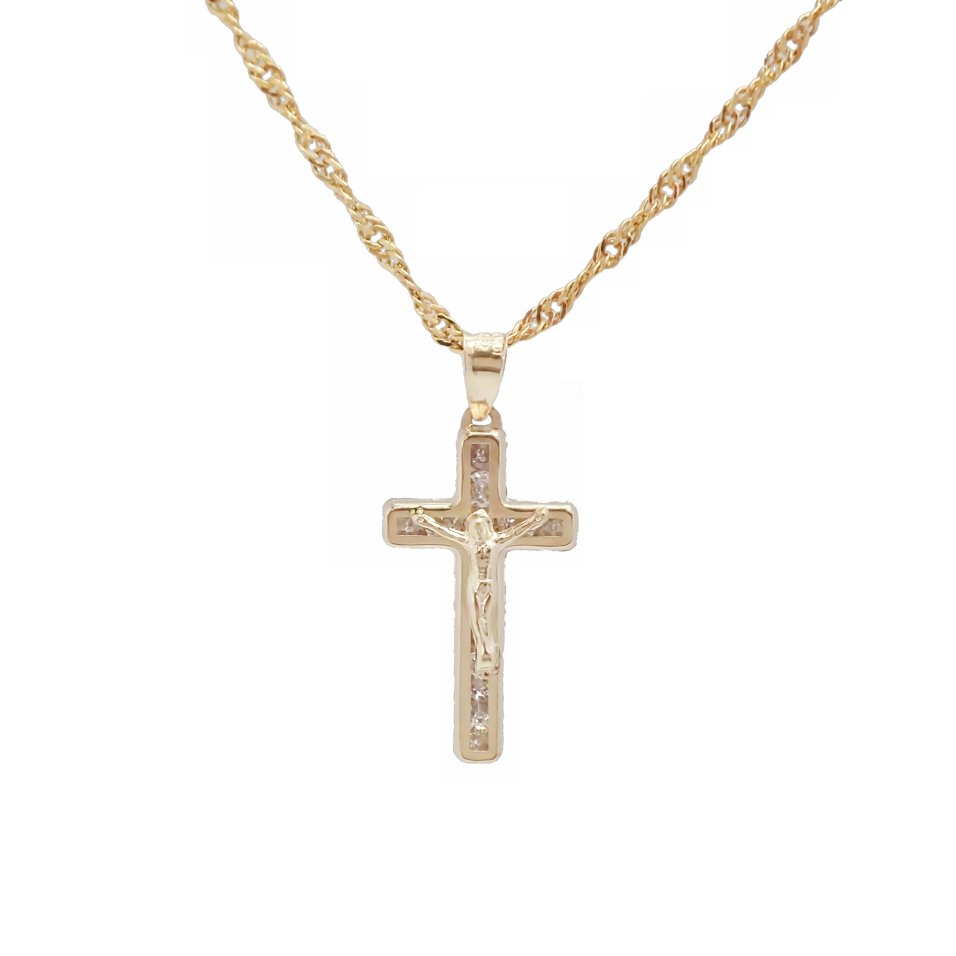 Amor Eterno - Dije Cruz Cristo / Oro 10k Solido Amarillo