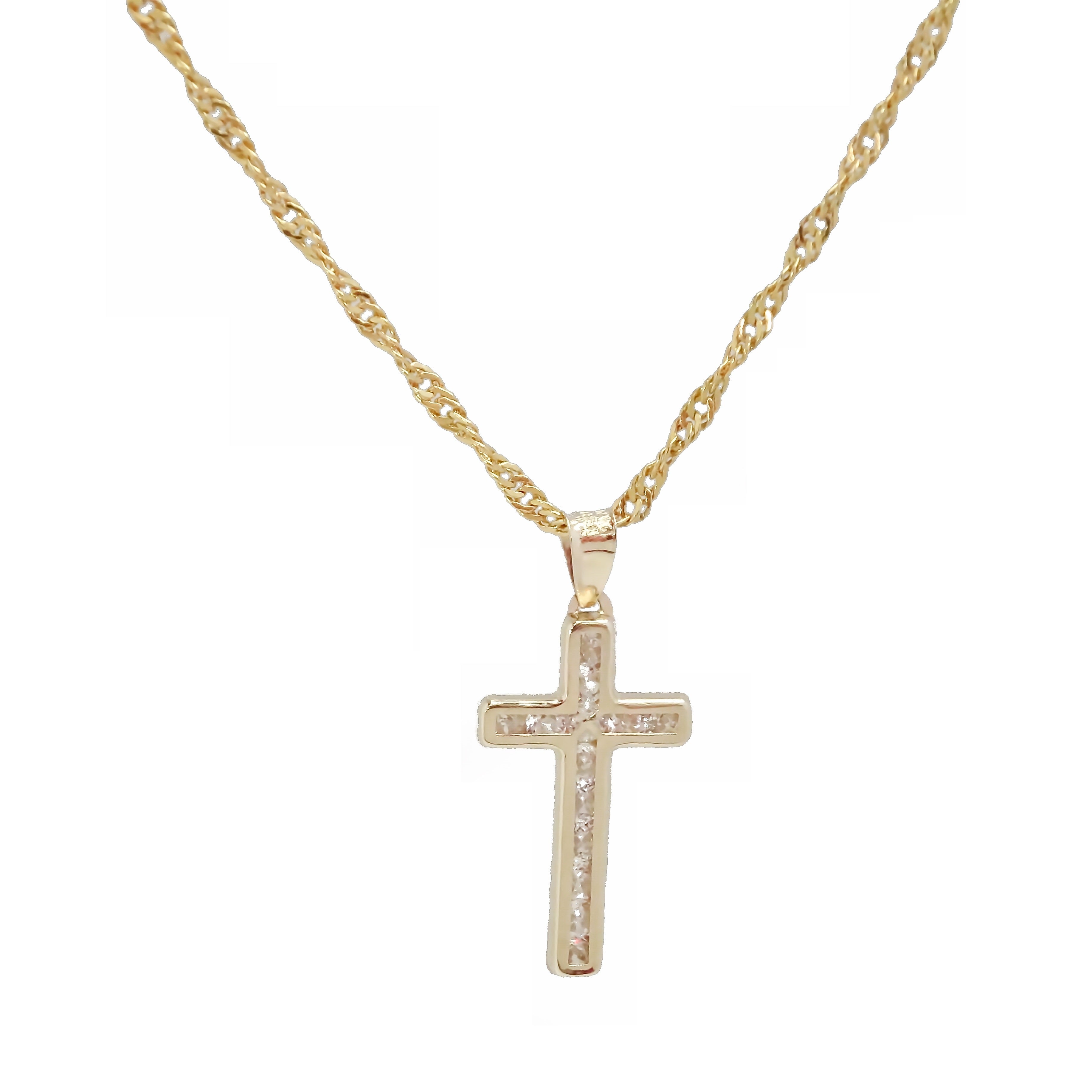 Amor Eterno - Dije Cruz Sin Cristo / Oro 10k Solido Amarillo