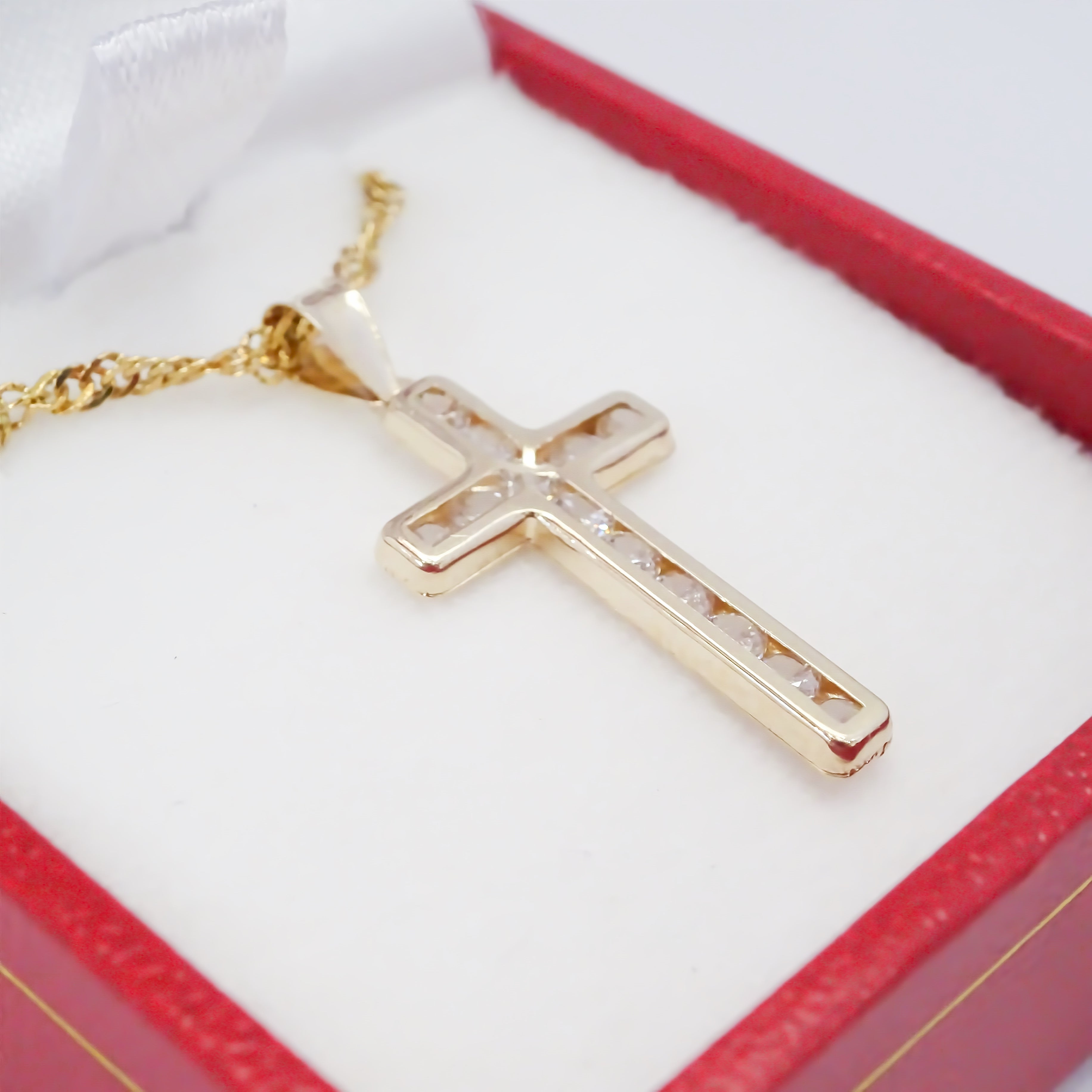 Amor Eterno - Dije Cruz Sin Cristo / Oro 10k Solido Amarillo