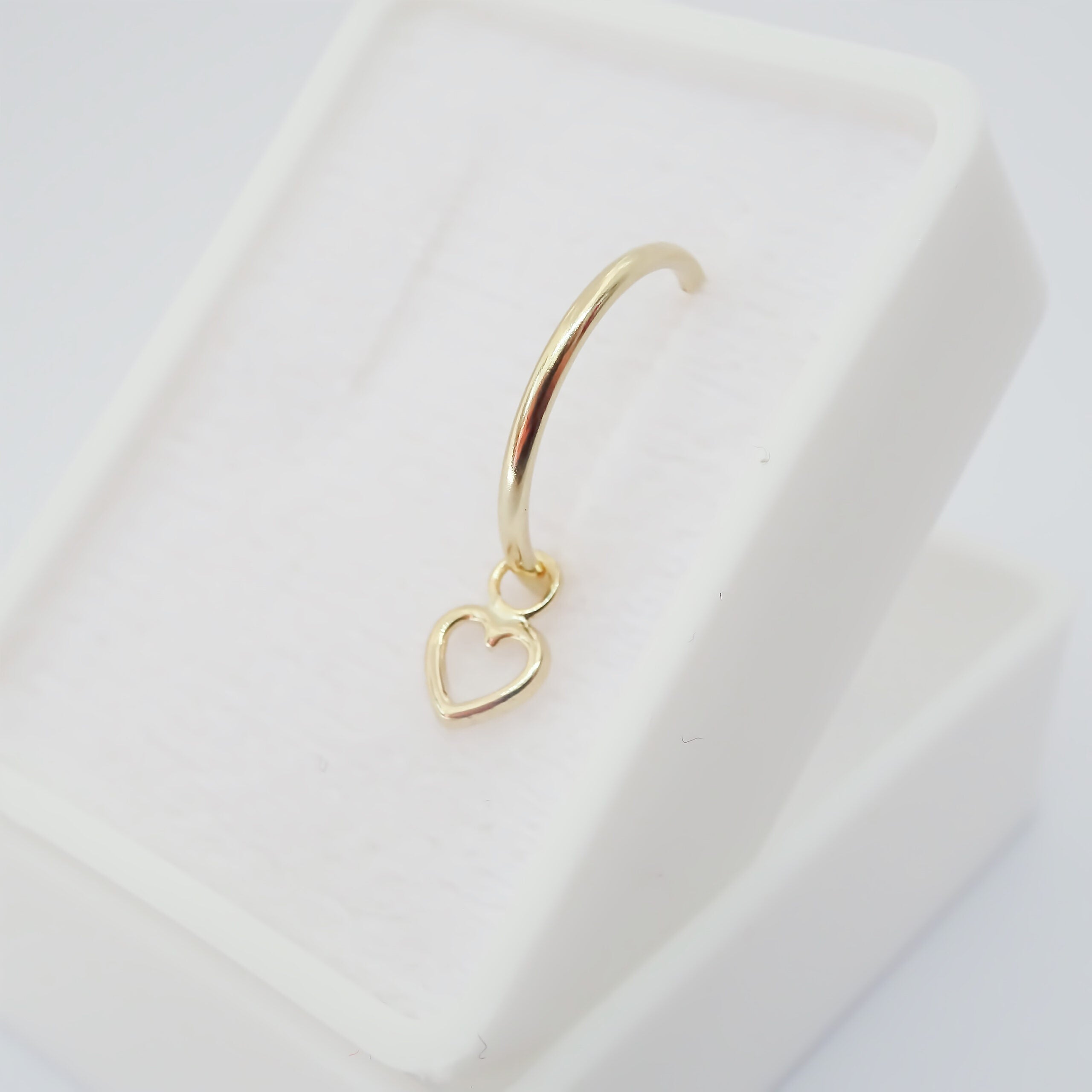 Amor Eterno - 2 Dijes Para Arracada Corazón Oro 10k