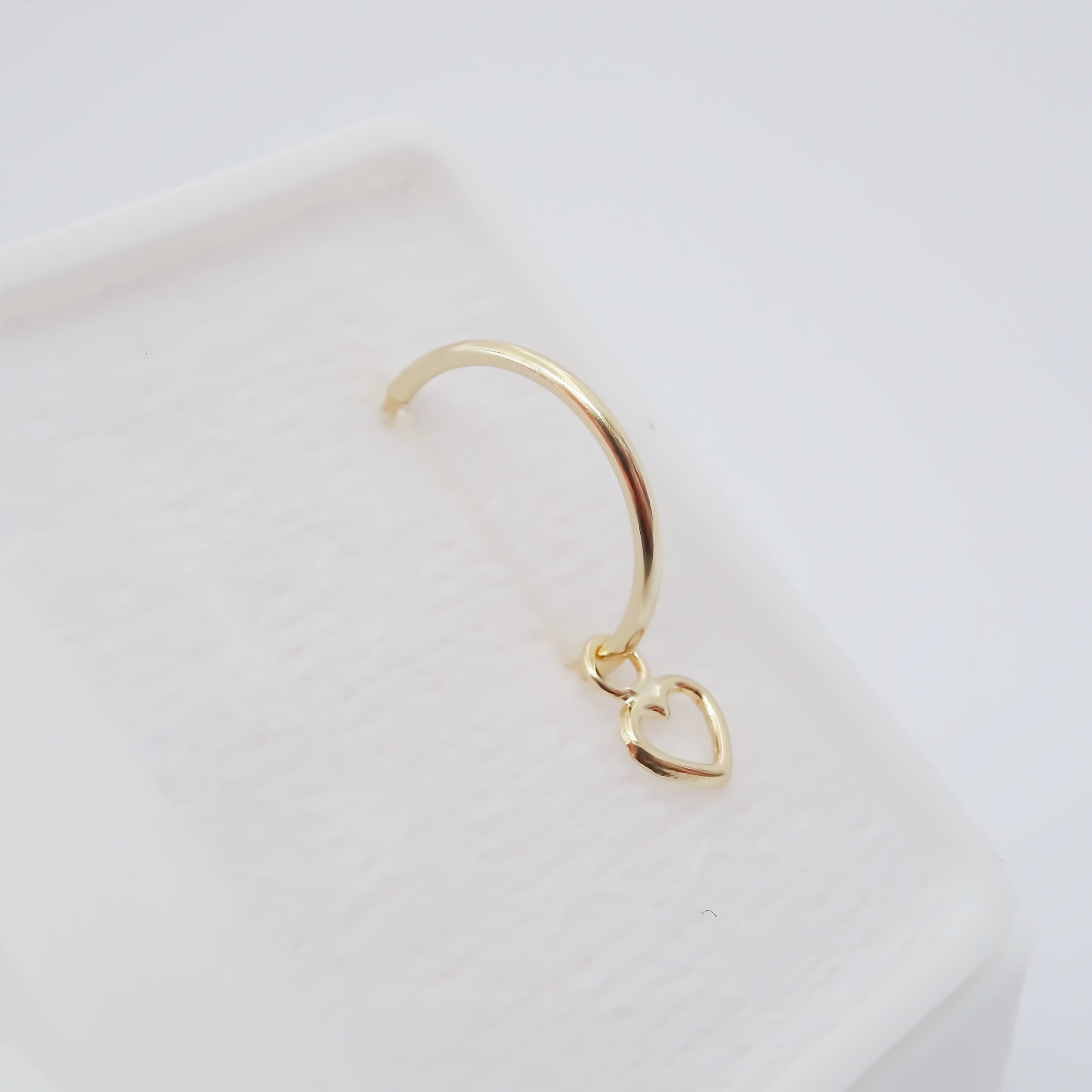 Amor Eterno - 2 Dijes Para Arracada Corazón Oro 10k