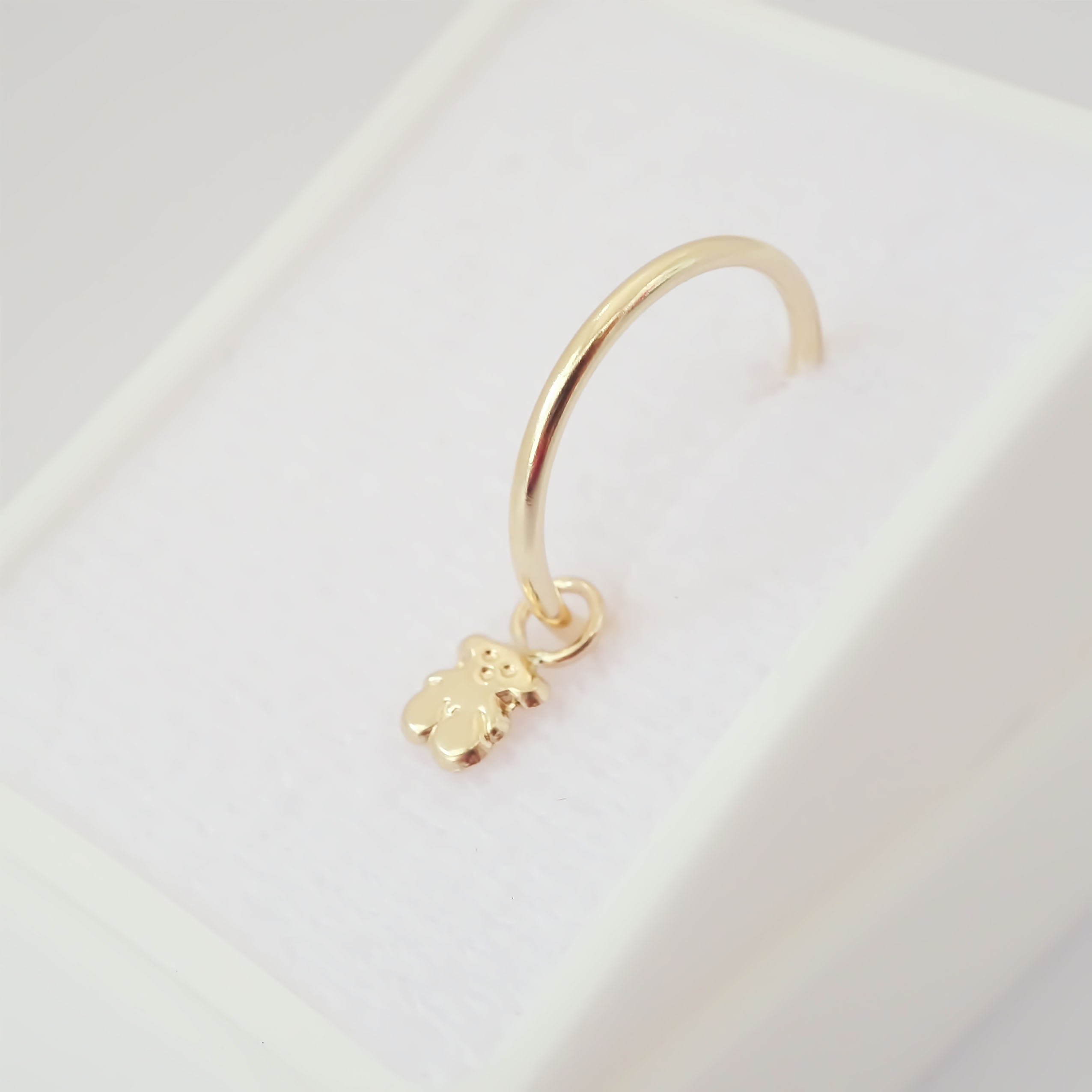 Amor Eterno - 2 Dijes Para Arracada Osito / Oro Sólido 10k