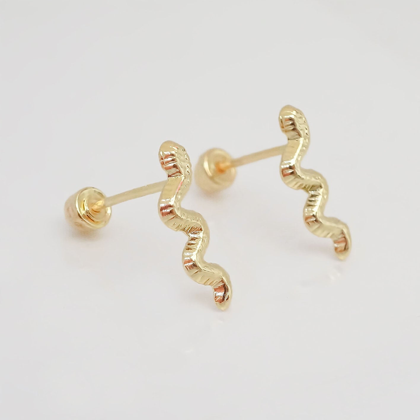 Amor Eterno - Broqueles Serpiente Vibora / Aretes / Lisa 10k