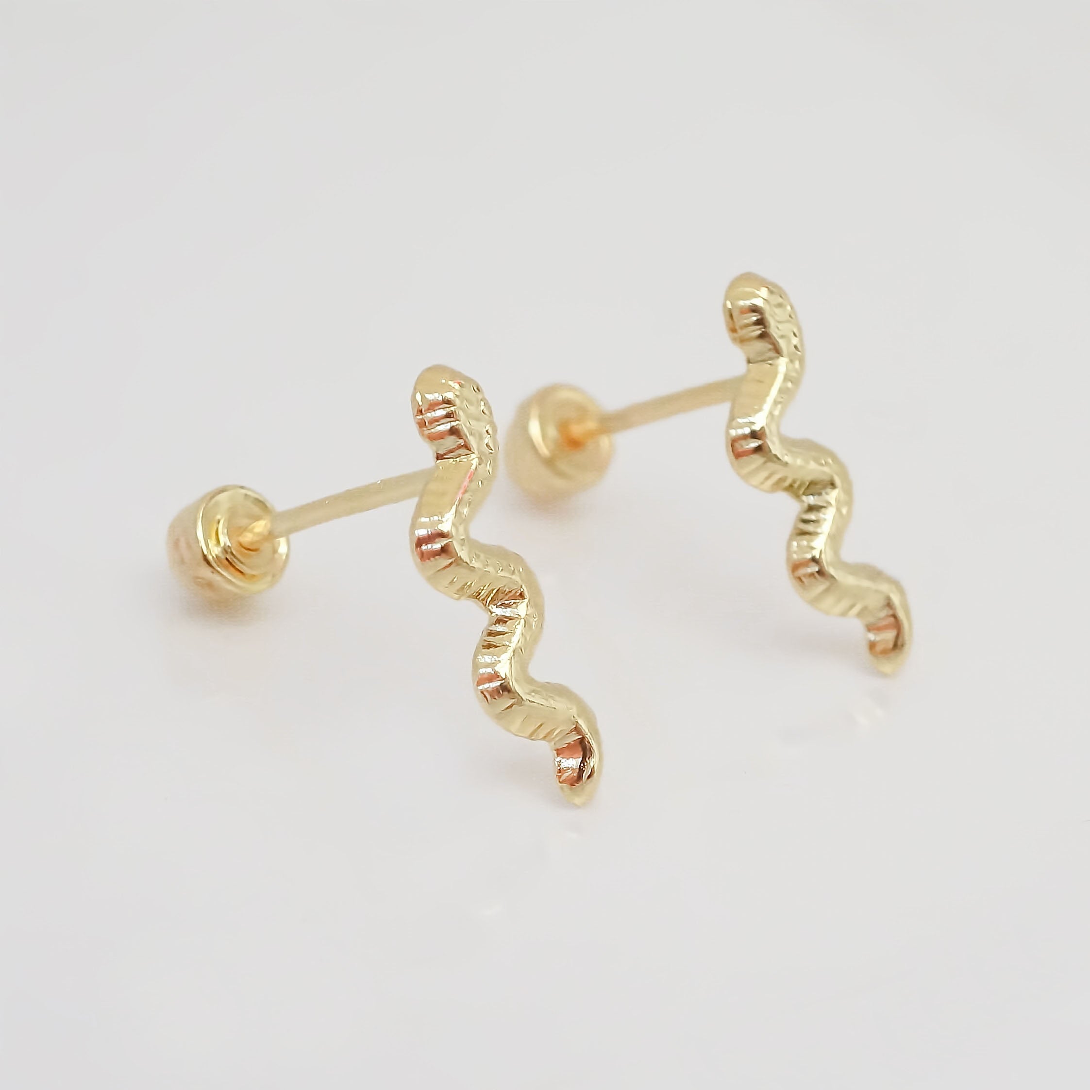 Amor Eterno - Broqueles Serpiente Vibora / Aretes / Lisa 10k