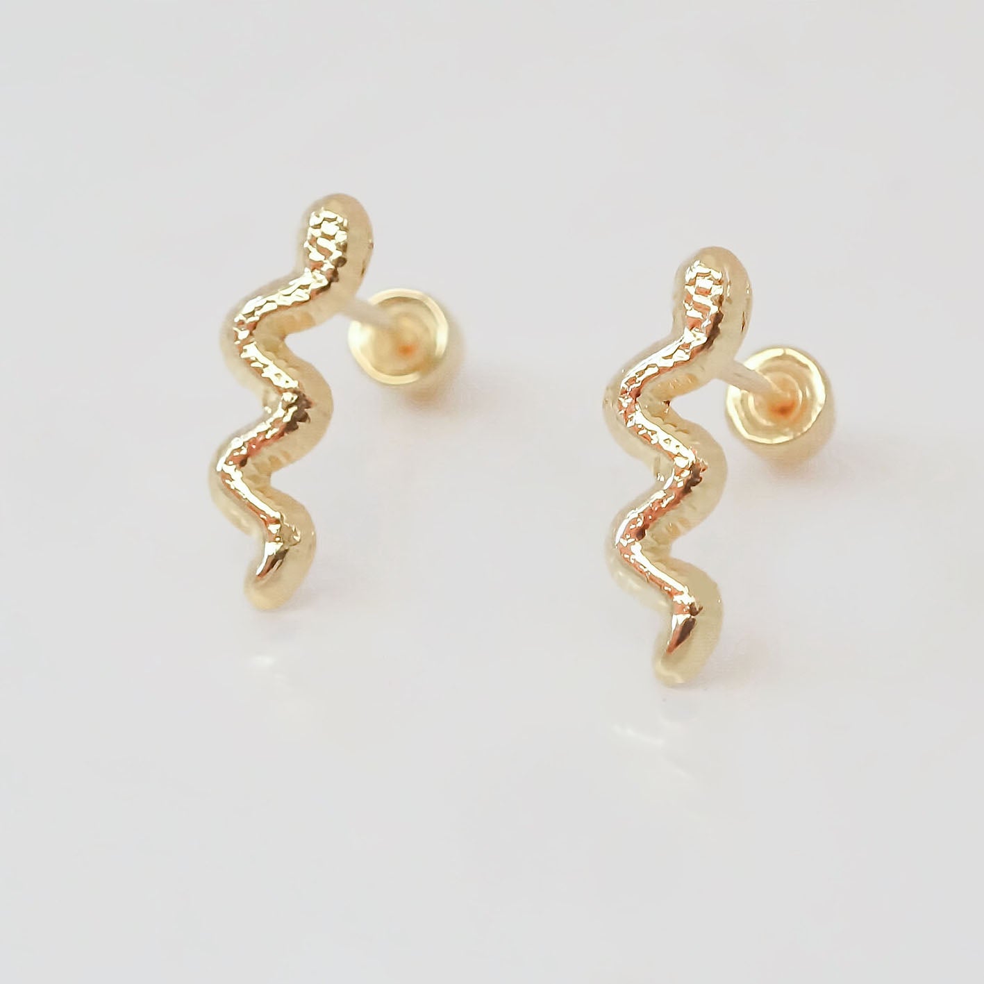 Amor Eterno - Broqueles Serpiente Vibora / Aretes / Lisa 10k