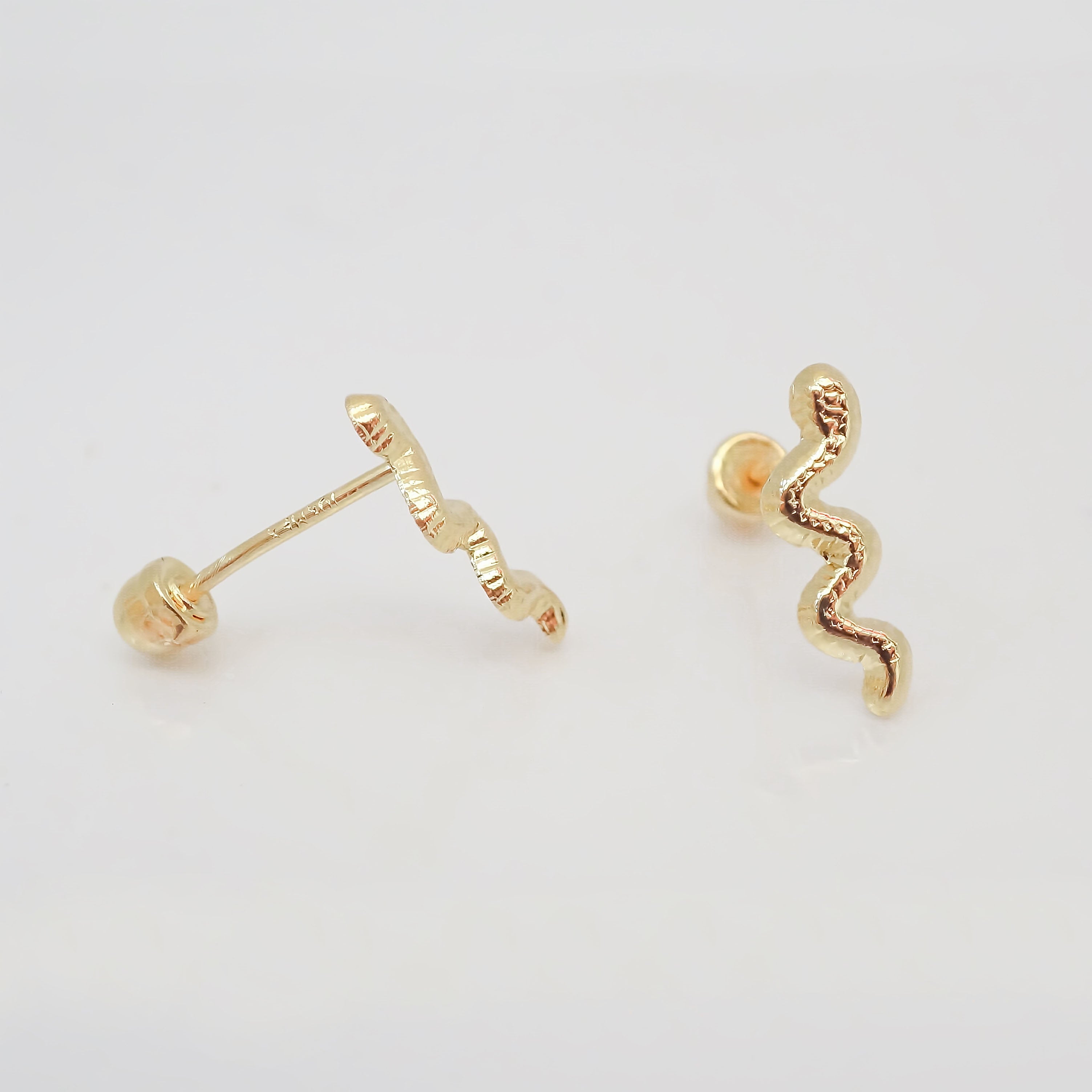Amor Eterno - Broqueles Serpiente Vibora / Aretes / Lisa 10k