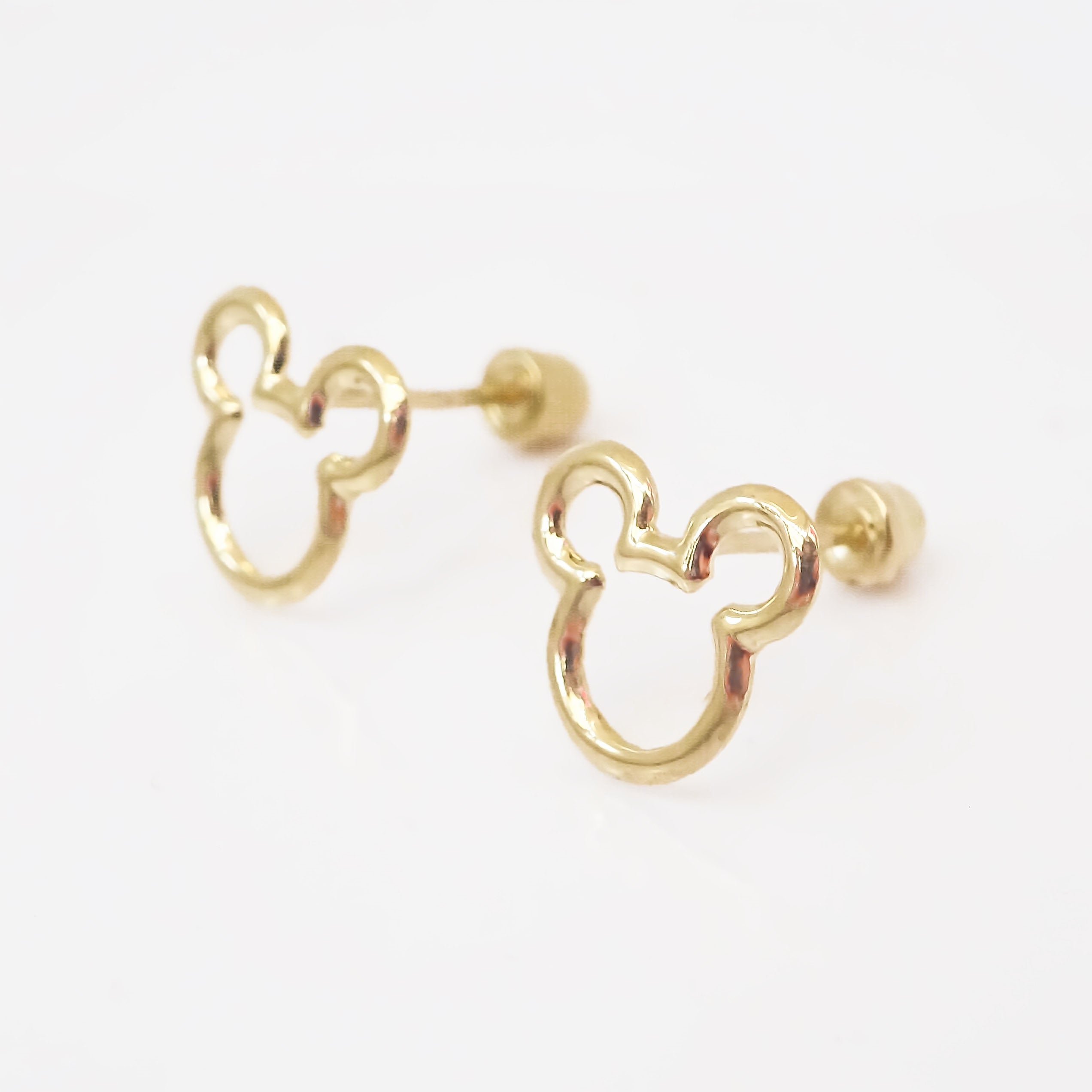 Amor Eterno - Broqueles Disney Silueta Mickey Aretes / Oro 10k