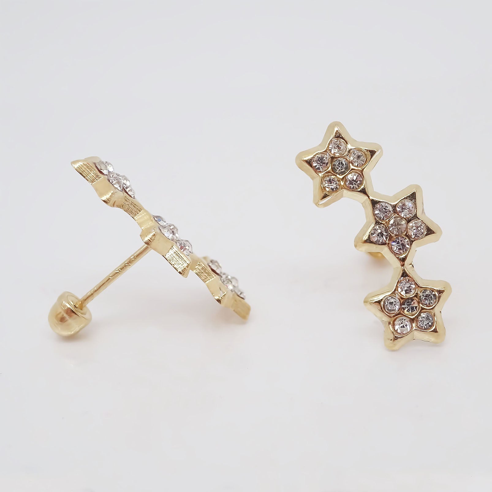 Amor Eterno - Broqueles Estrella Fugaz 15p* / Aretes Oro 10k