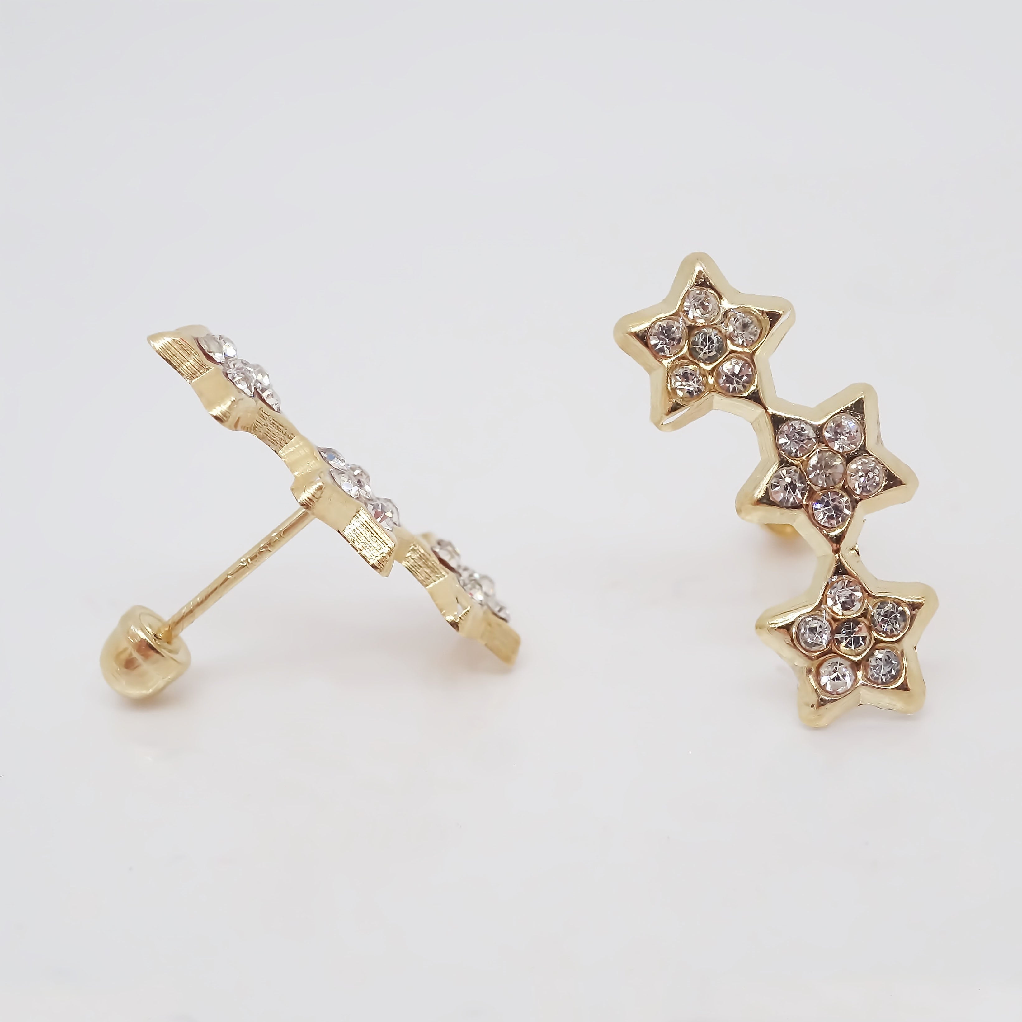 Amor Eterno - Broqueles Estrella Fugaz 15p* / Aretes Oro 10k