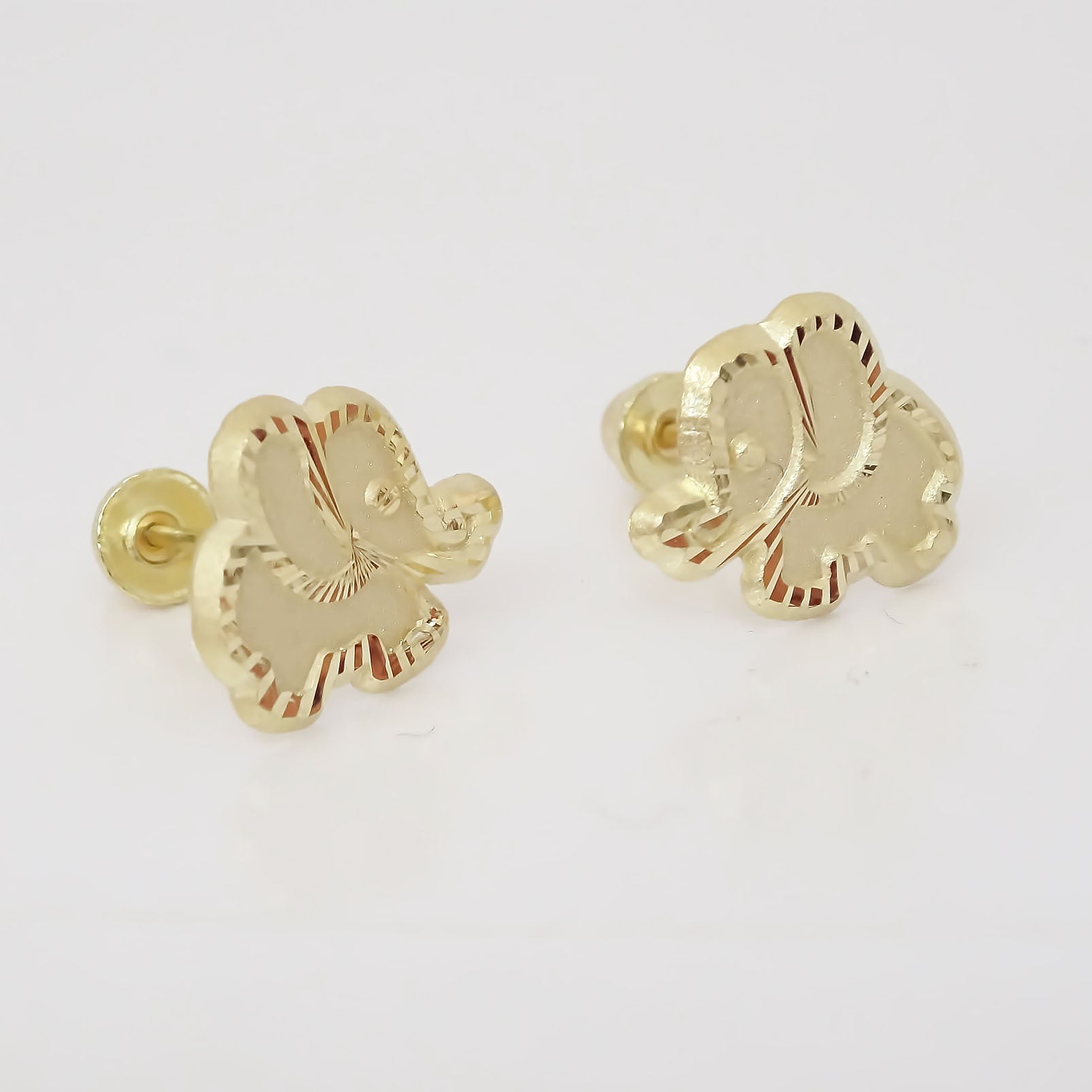 Amor Eterno - Broqueles Elefante Facetado Aretes / Oro 10k