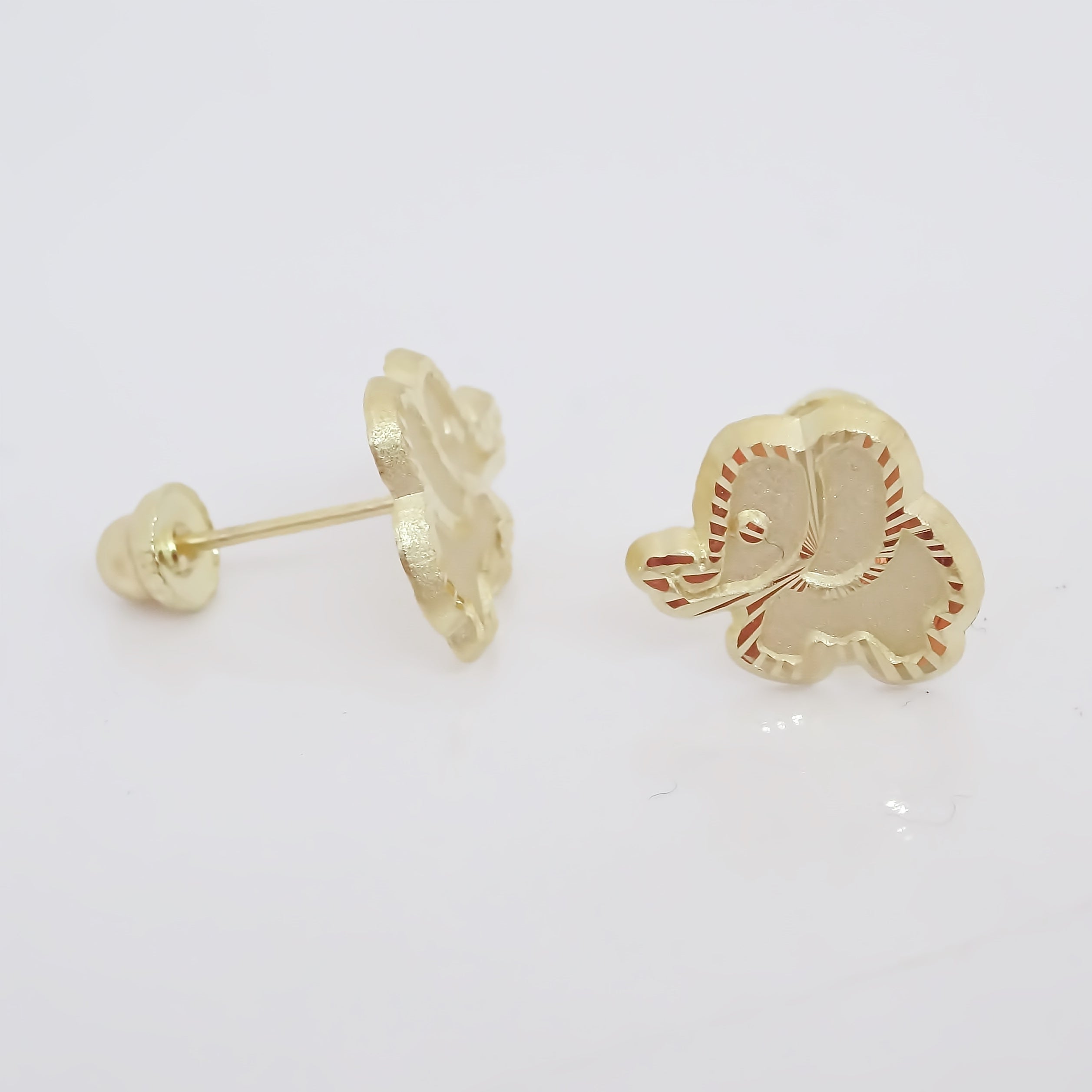 Amor Eterno - Broqueles Elefante Facetado Aretes / Oro 10k