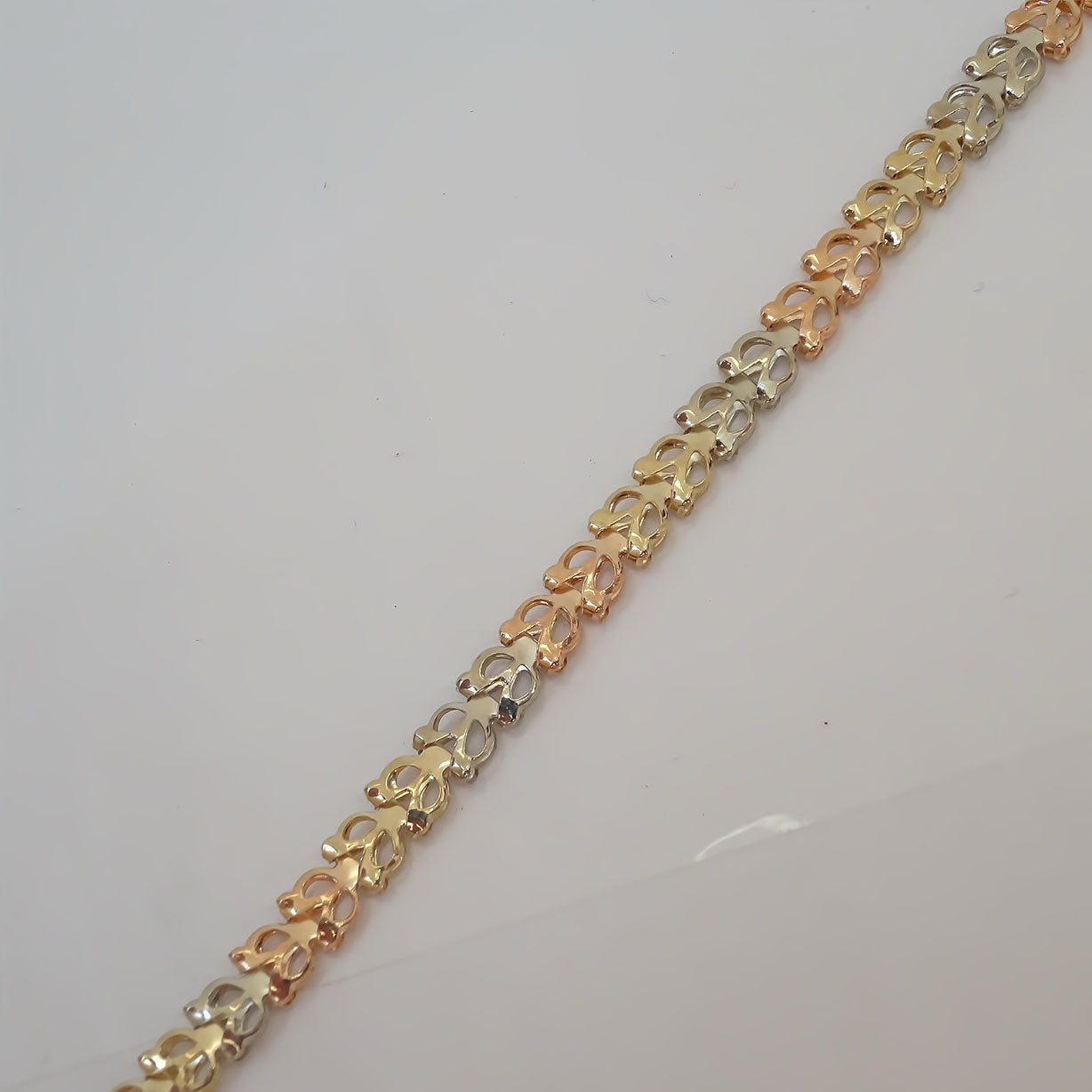 Amor Eterno - Pulsera Florentina 3 Oros / Oro 10k Sólido