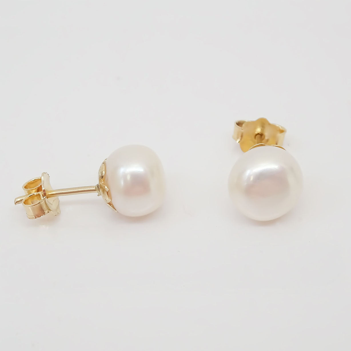 Amor Eterno - Broqueles / Perla Chica / Aretes Oro 10k