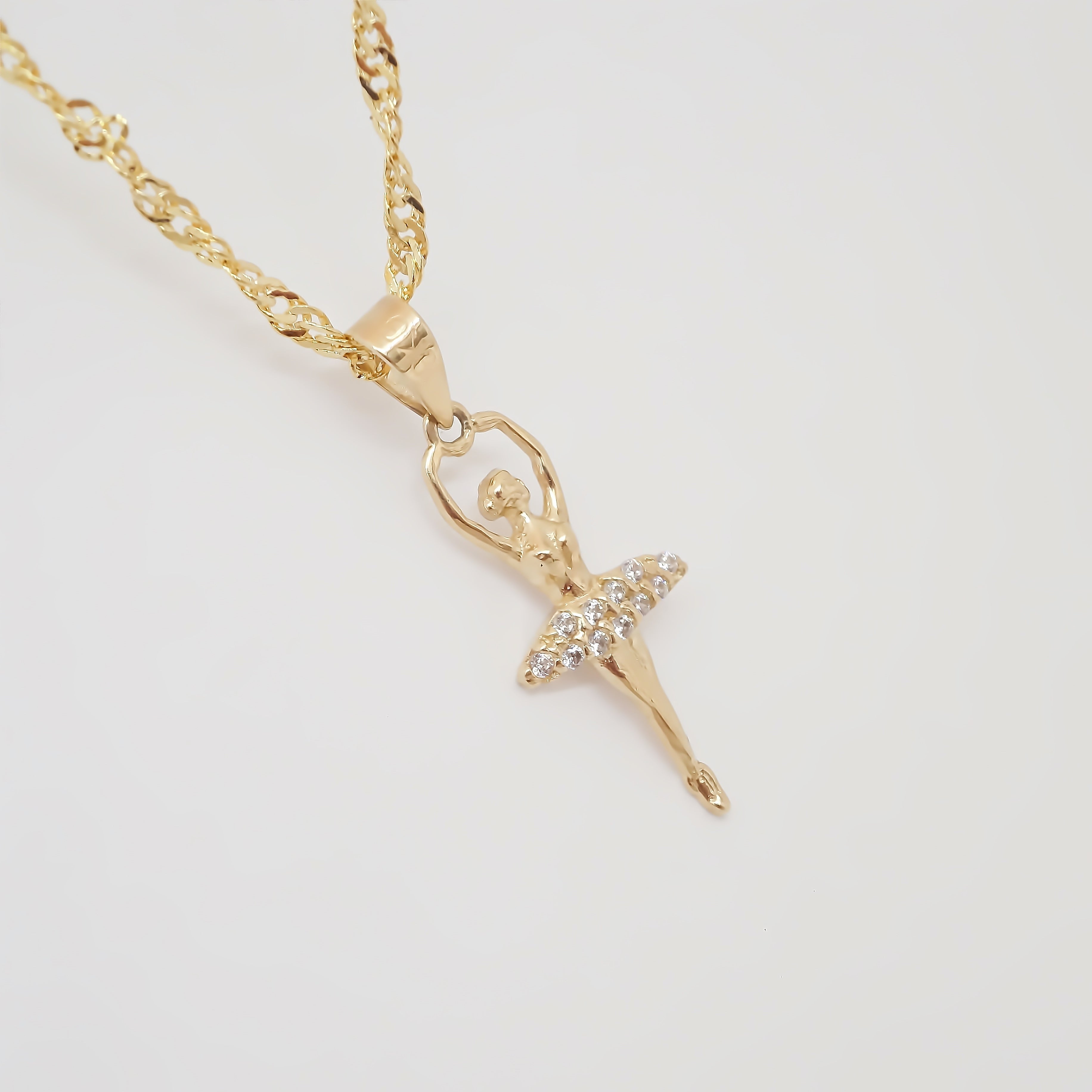 Amor Eterno - Dije Bailarina Ballet Oro Sólido 10k + Cadena de Regalo