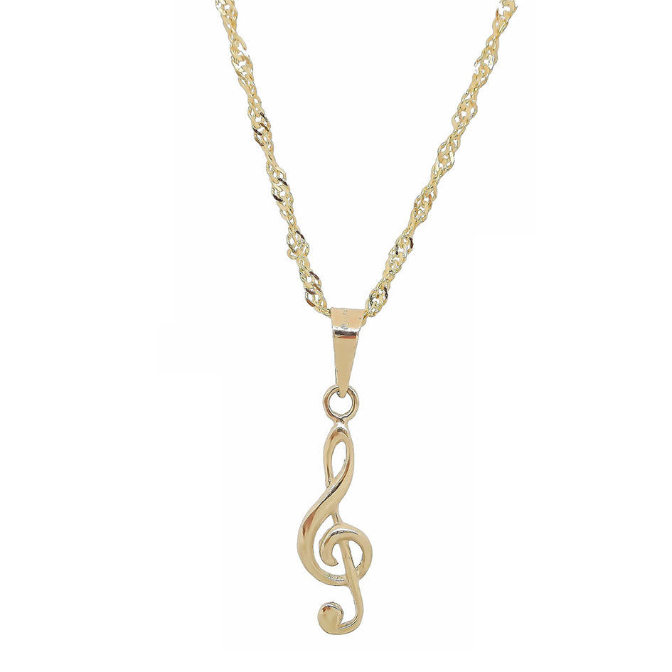Amor Eterno - Dije Nota Musical G / Oro Sólido 10k + Cadena