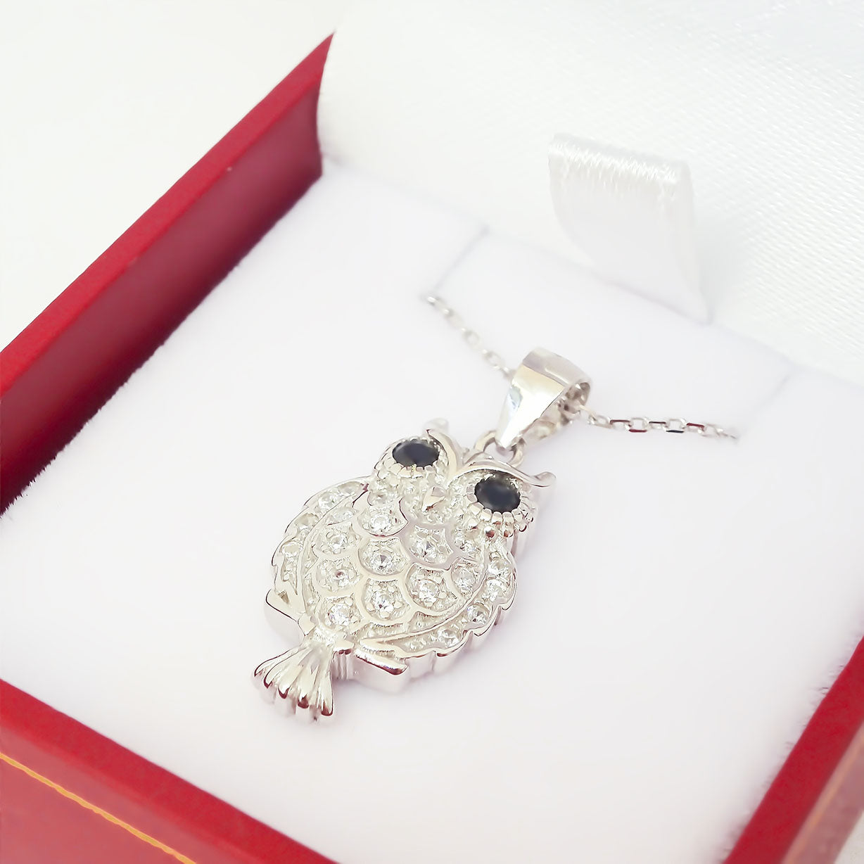 Amor Eterno - Dije + Cadena Regalo Plata Oro 24k / Búho
