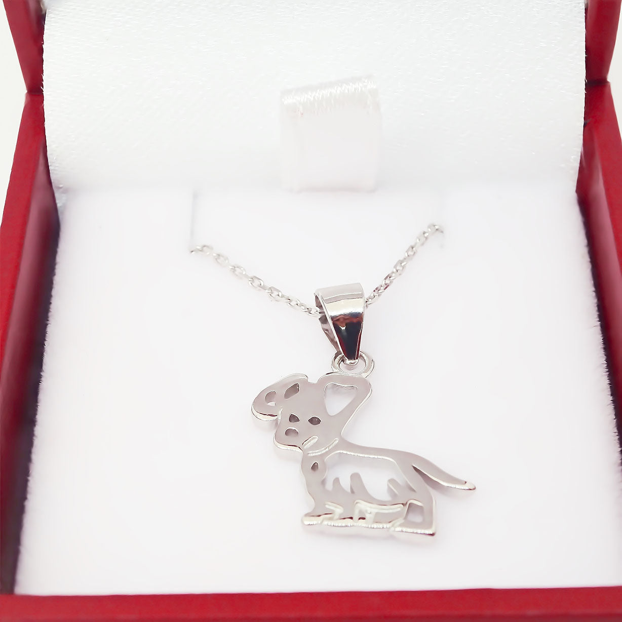 Amor Eterno - Dije + Cadena Regalo Plata Oro 24k / Perrito