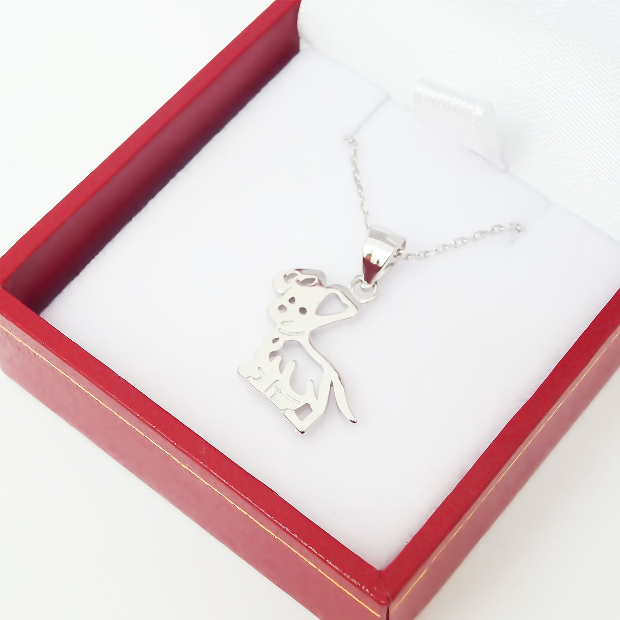 Amor Eterno - Dije + Cadena Regalo Plata Oro 24k / Perrito