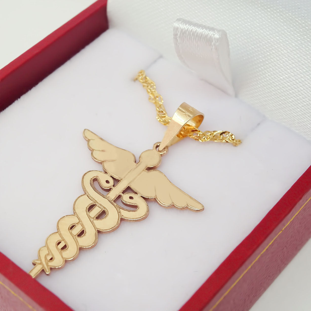Amor Eterno - Dije Medicina Oro Sólido 10k + Cadena de Regalo