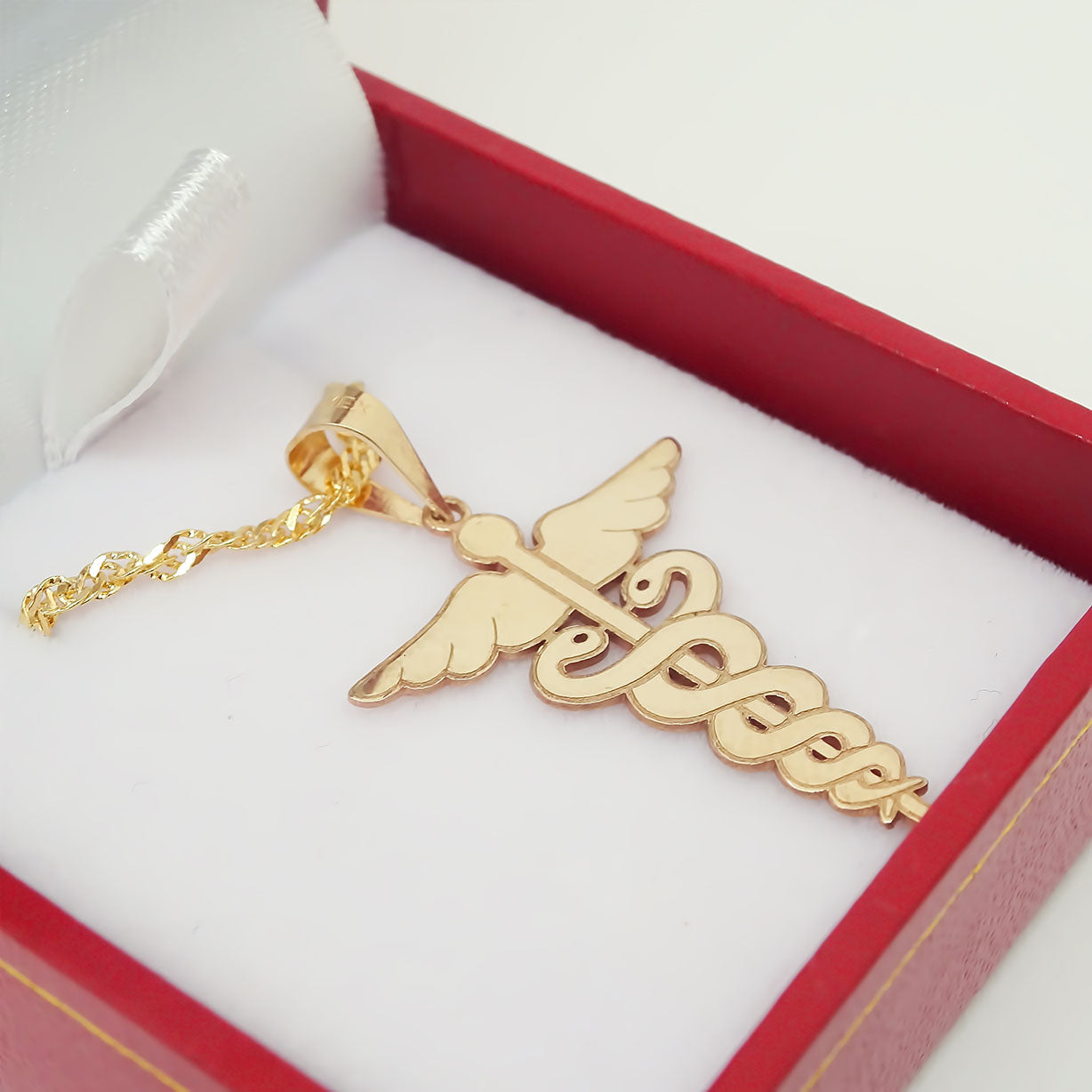 Amor Eterno - Dije Medicina Oro Sólido 10k + Cadena de Regalo