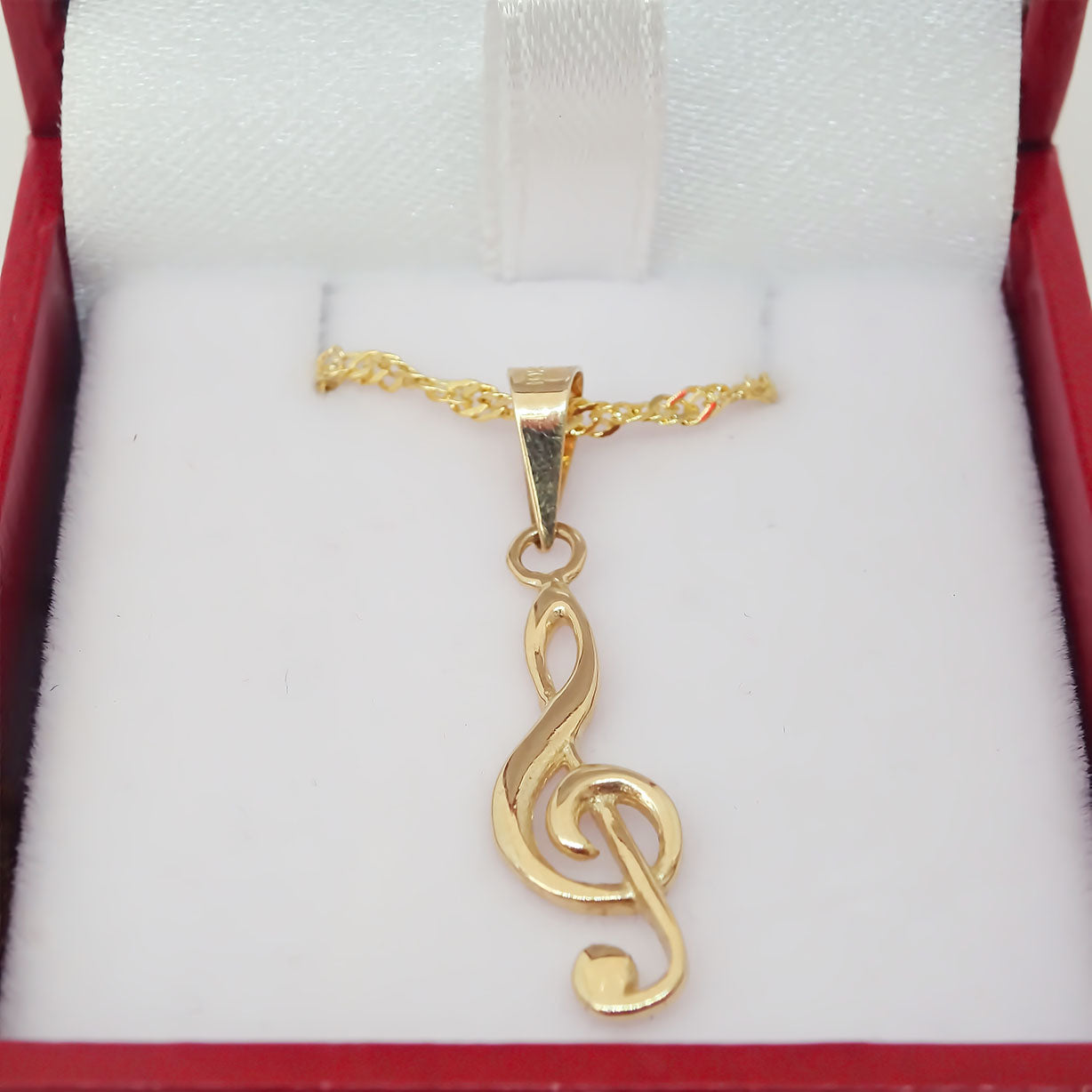 Amor Eterno - Dije Nota Musical G / Oro Sólido 10k + Cadena