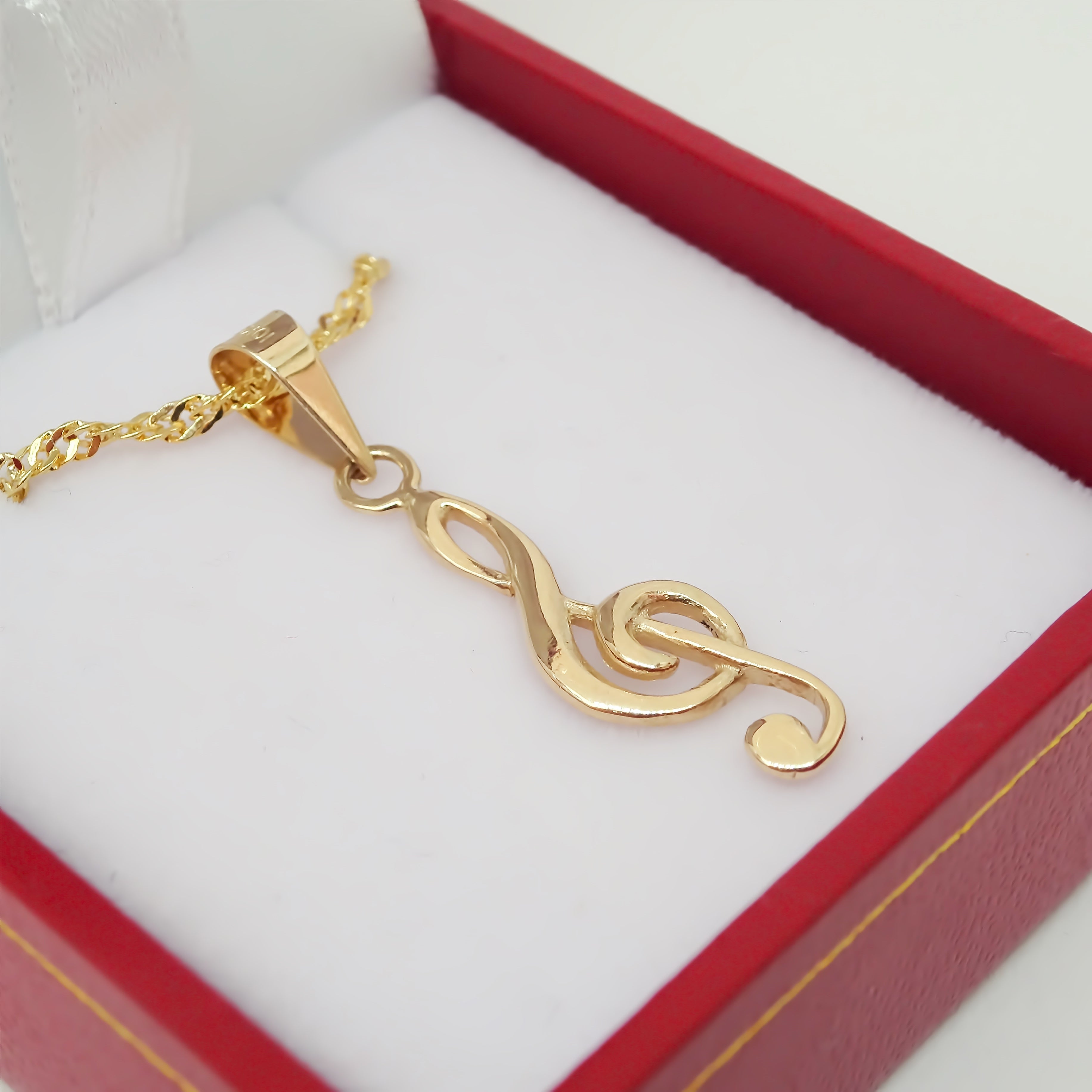 Amor Eterno - Dije Nota Musical / Oro Sólido 10k + Cadena de Regalo