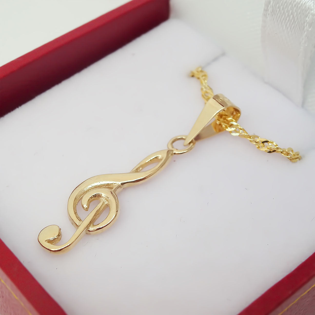 Amor Eterno - Dije Nota Musical G / Oro Sólido 10k + Cadena