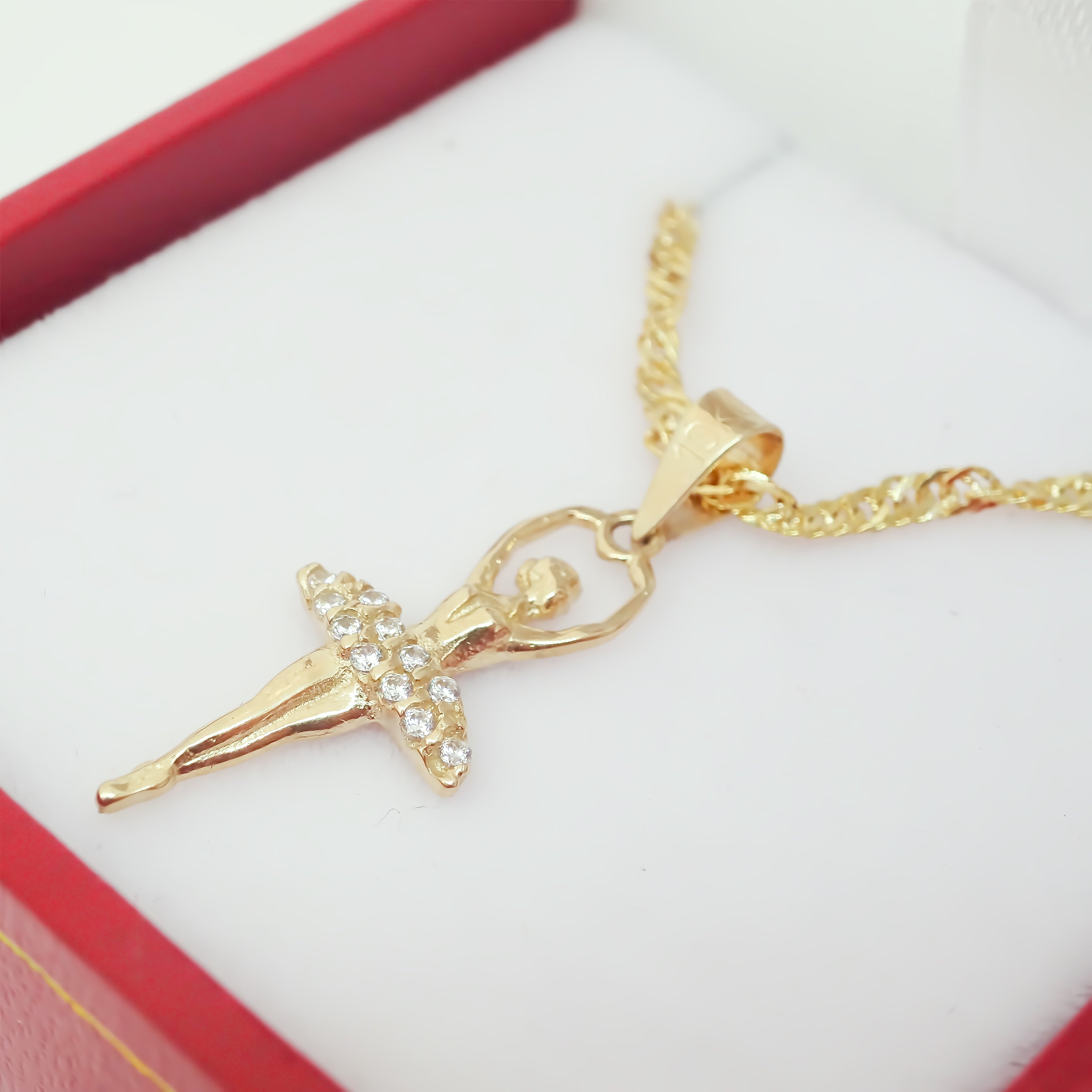 Amor Eterno - Dije Bailarina Ballet Oro Sólido 10k + Cadena de Regalo