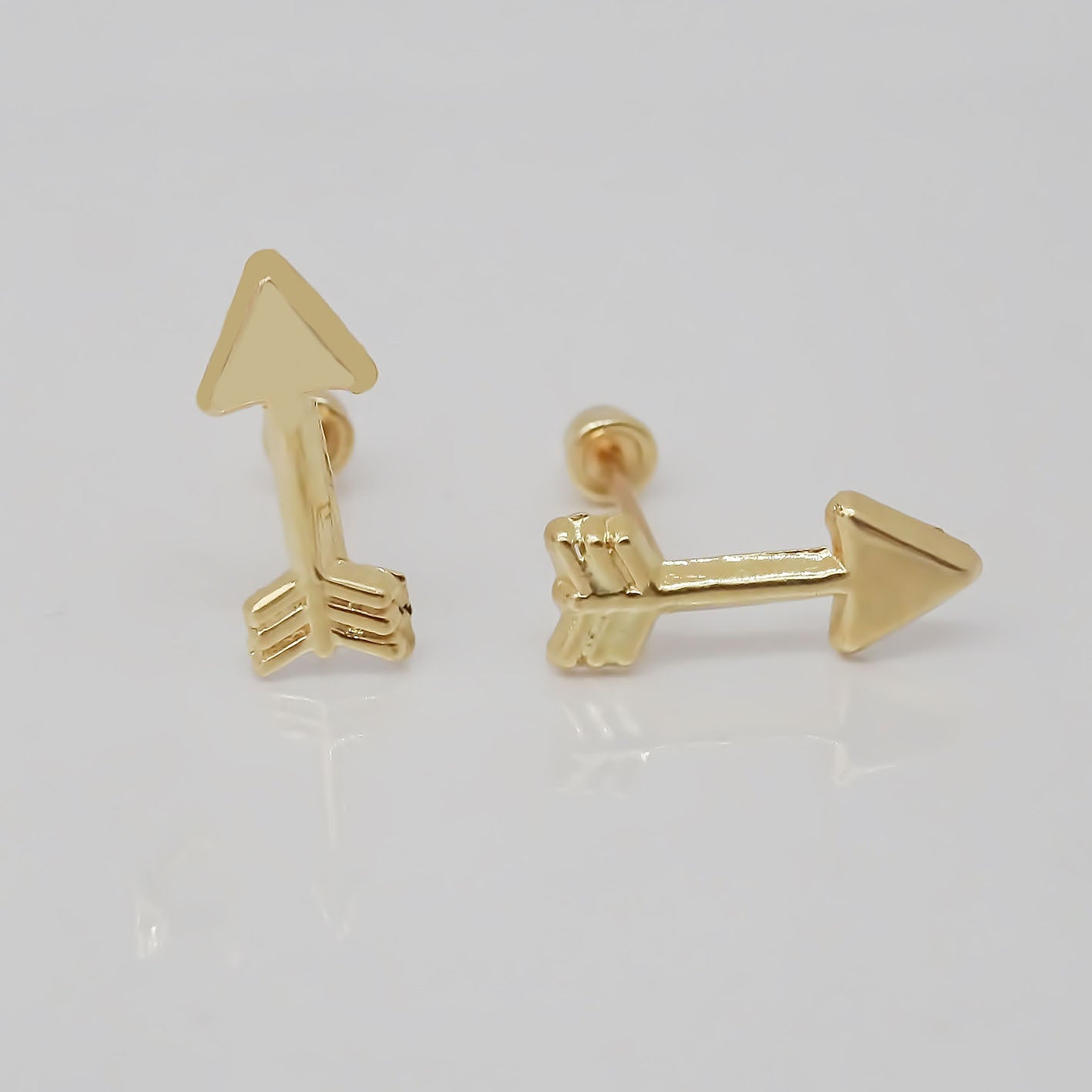 Amor Eterno - Broqueles Flecha / Aretes Oro 10k