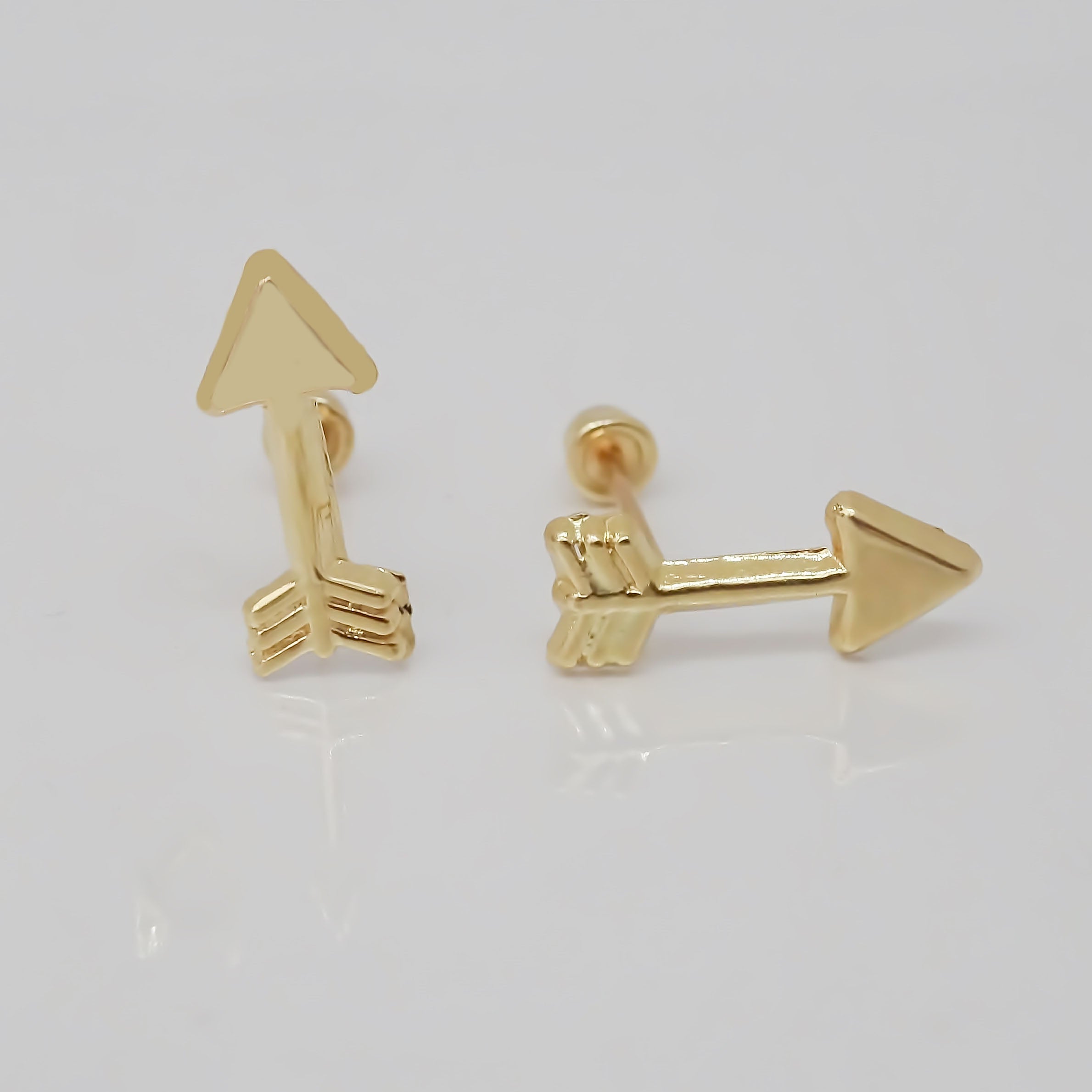 Amor Eterno - Broqueles Flecha / Aretes Oro 10k