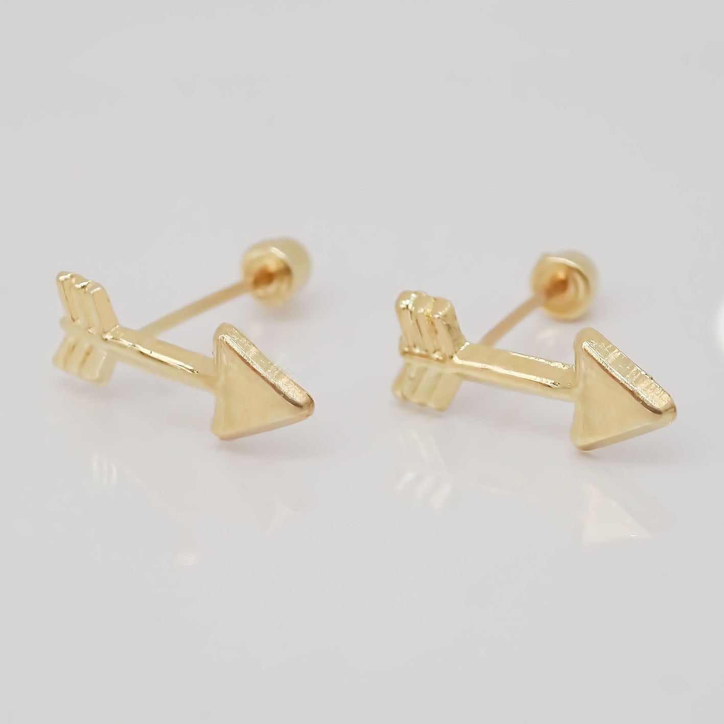 Amor Eterno - Broqueles Flecha / Aretes Oro 10k