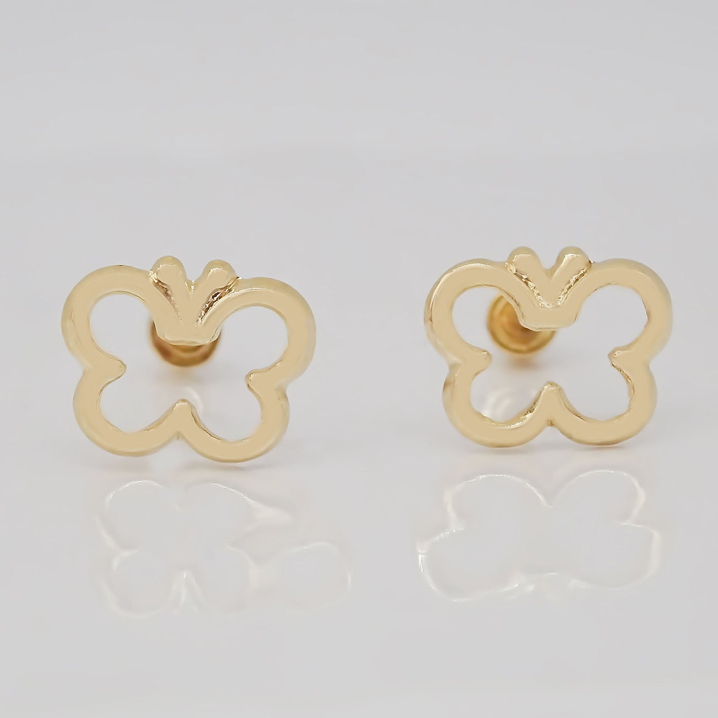 Amor Eterno - Broqueles / Mariposa Smile / Aretes Oro 10k