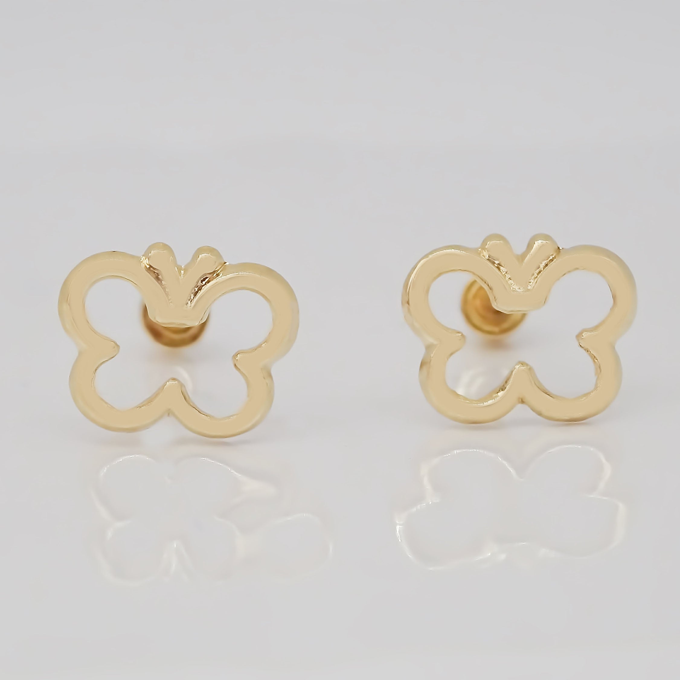 Amor Eterno - Broqueles / Mariposa Smile / Aretes Oro 10k