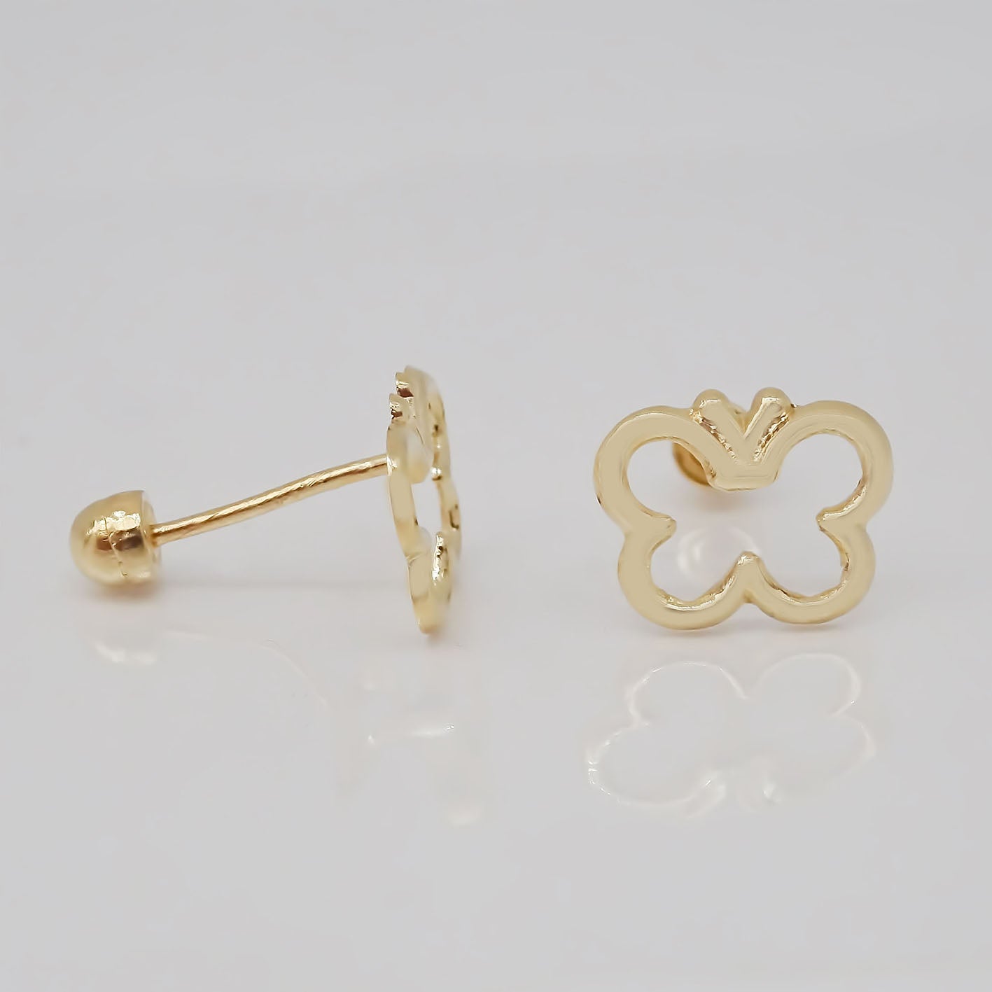 Amor Eterno - Broqueles / Mariposa Smile / Aretes Oro 10k