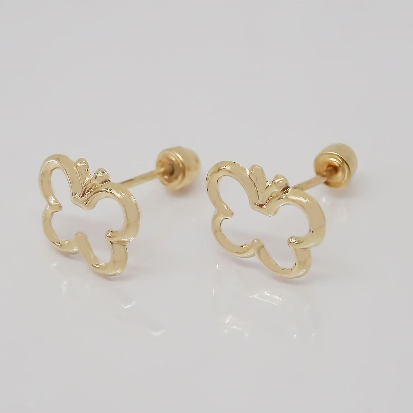 Amor Eterno - Broqueles / Mariposa Smile / Aretes Oro 10k