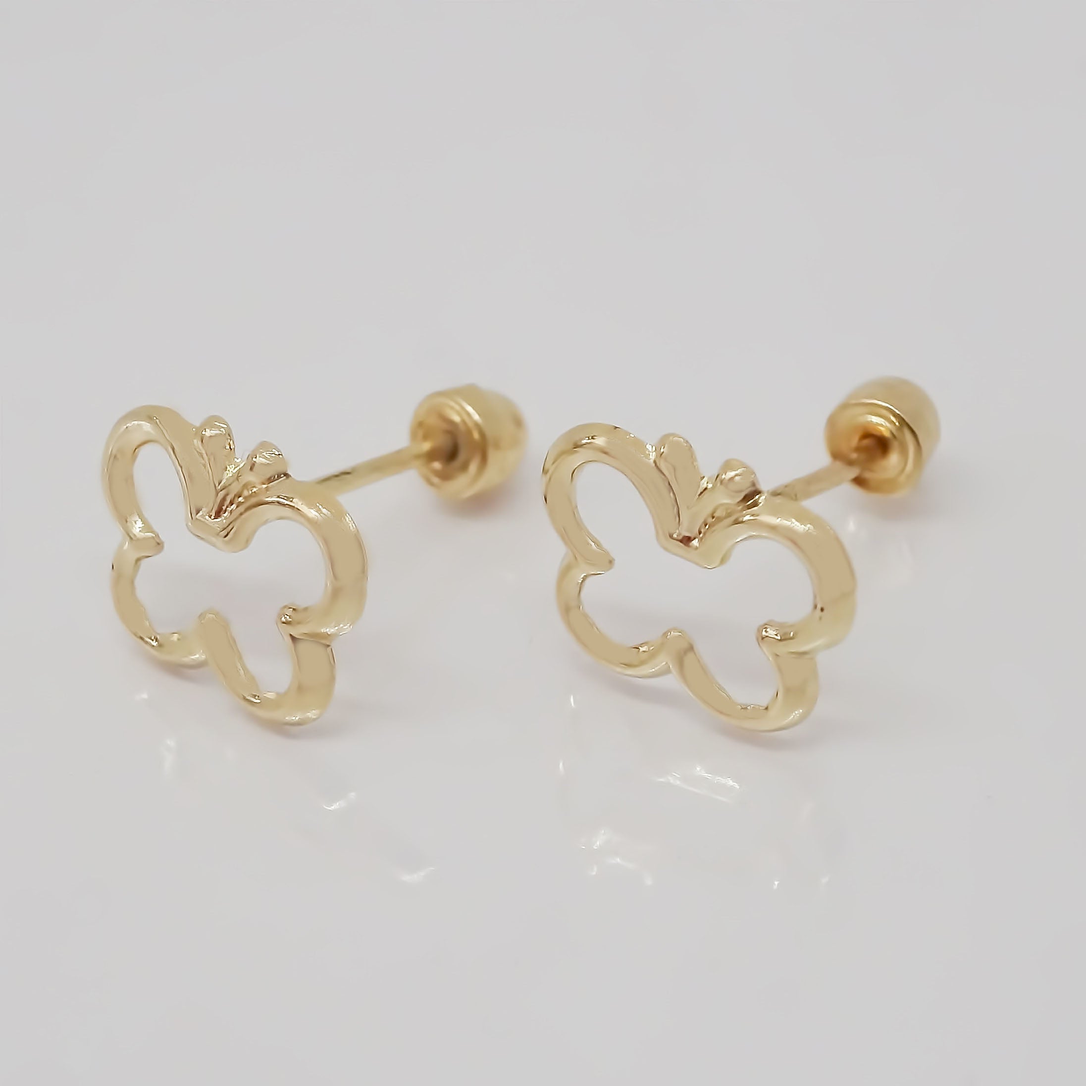 Amor Eterno - Broqueles / Mariposa Smile / Aretes Oro 10k