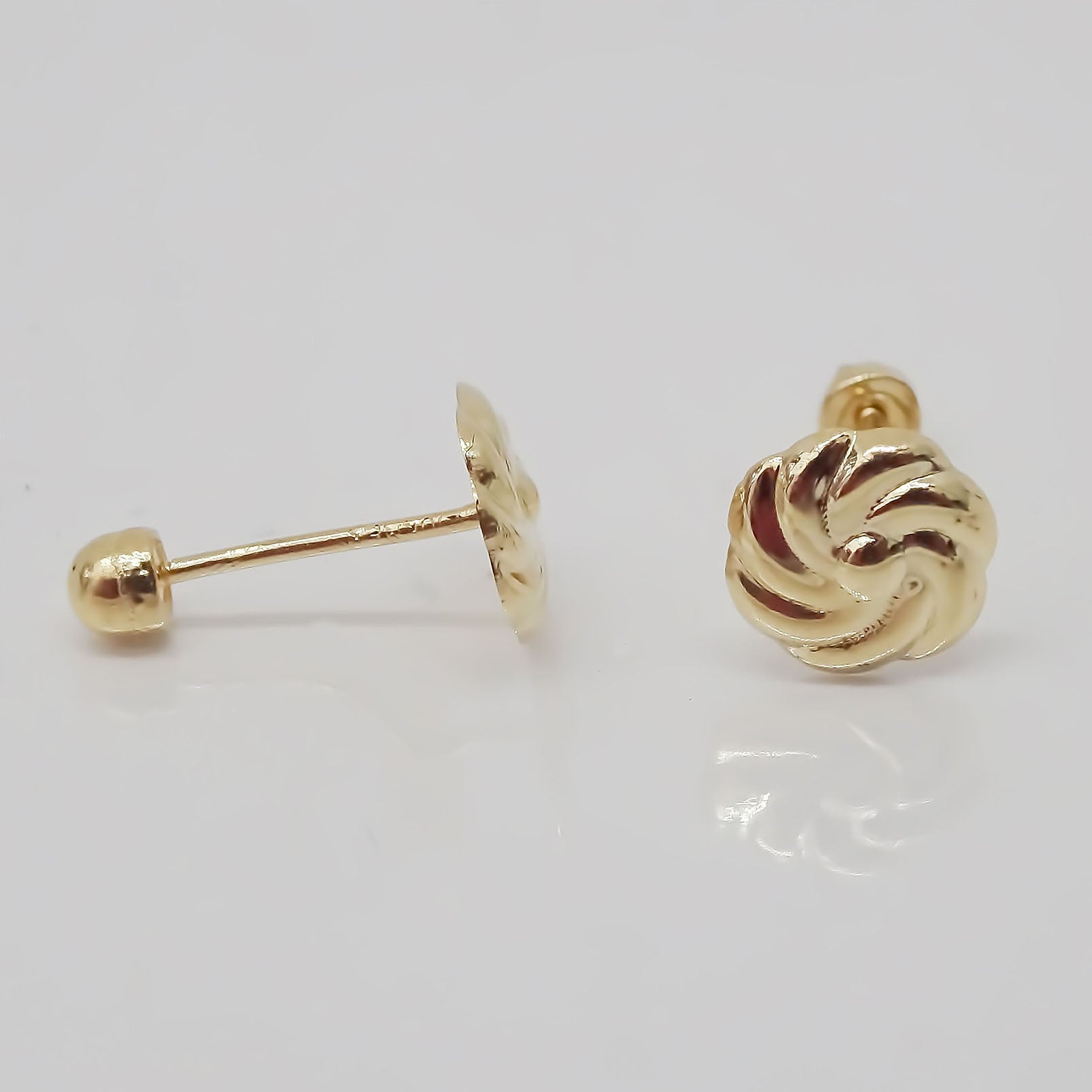 Amor Eterno - Broqueles / Botón Rehilete / Aretes Oro 10k